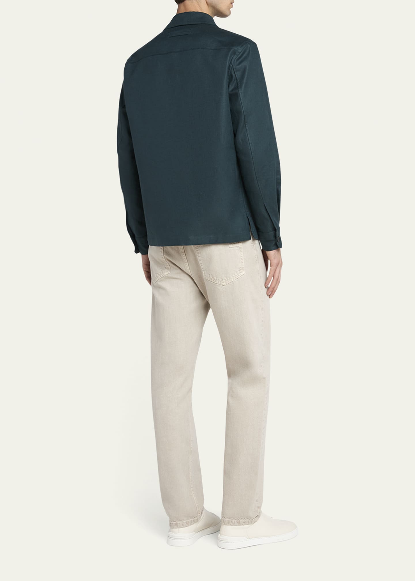 ZEGNA Men's Oasi Linen Overshirt Image 3 of 4