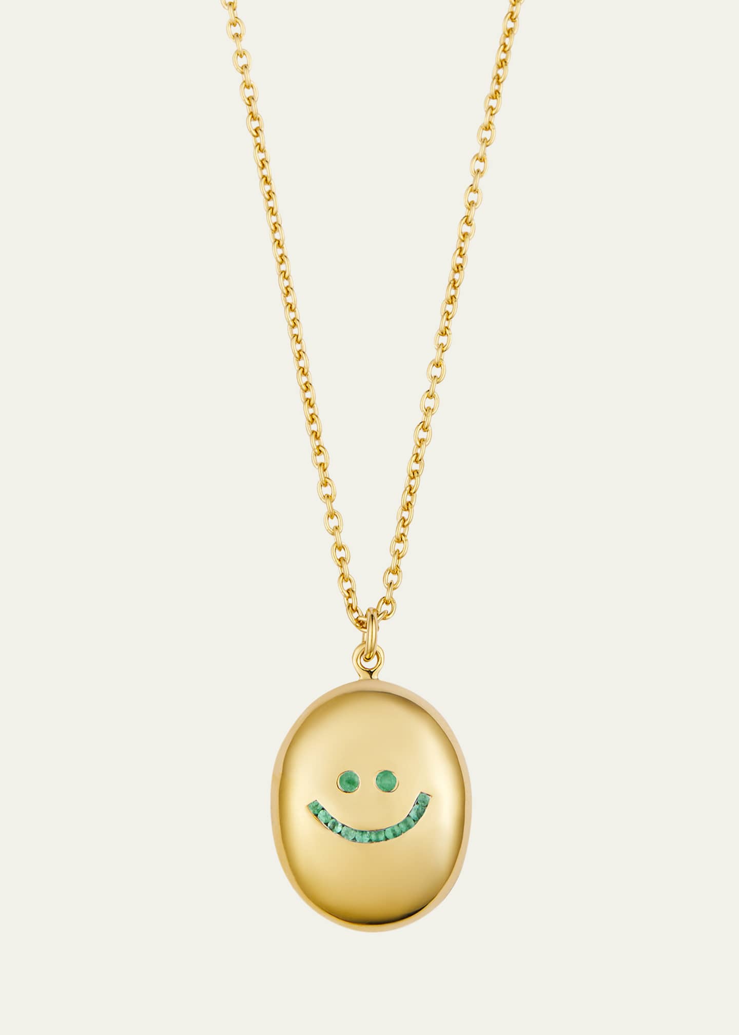 14K Yellow Gold Gem Yim Emerald Locket Necklace