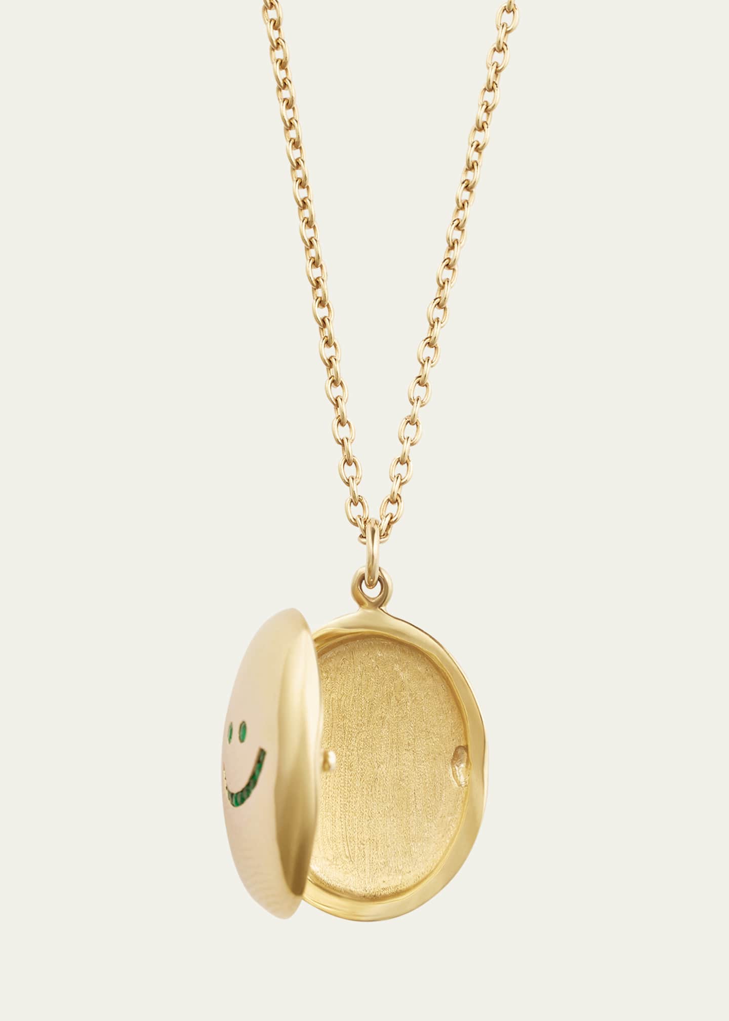 14K Yellow Gold Gem Yim Emerald Locket Necklace