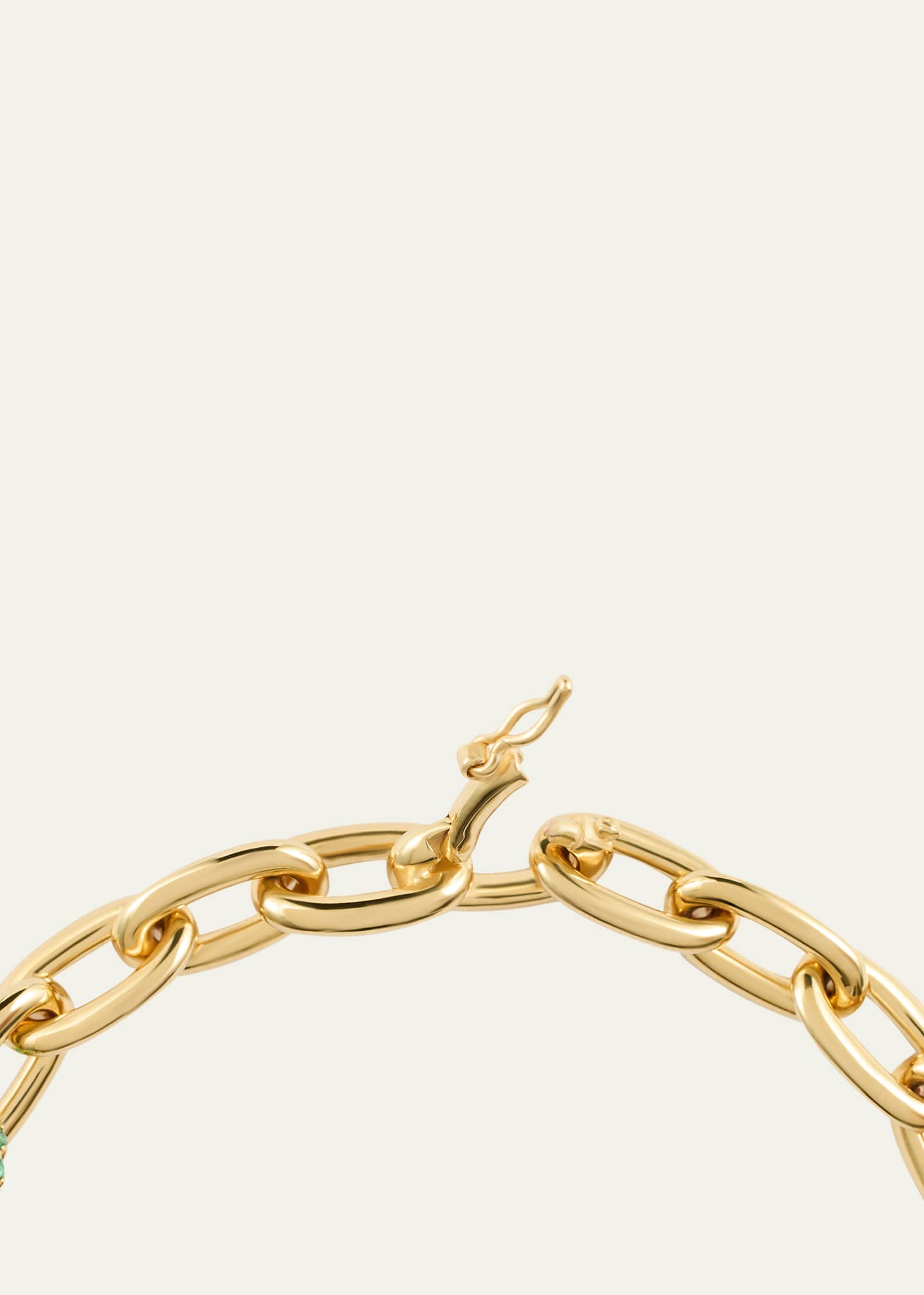 PATTARAPHAN 9K Gold Tri Pavé Baby Seamless Link Bracelet with Amethysts Image 4 of 4