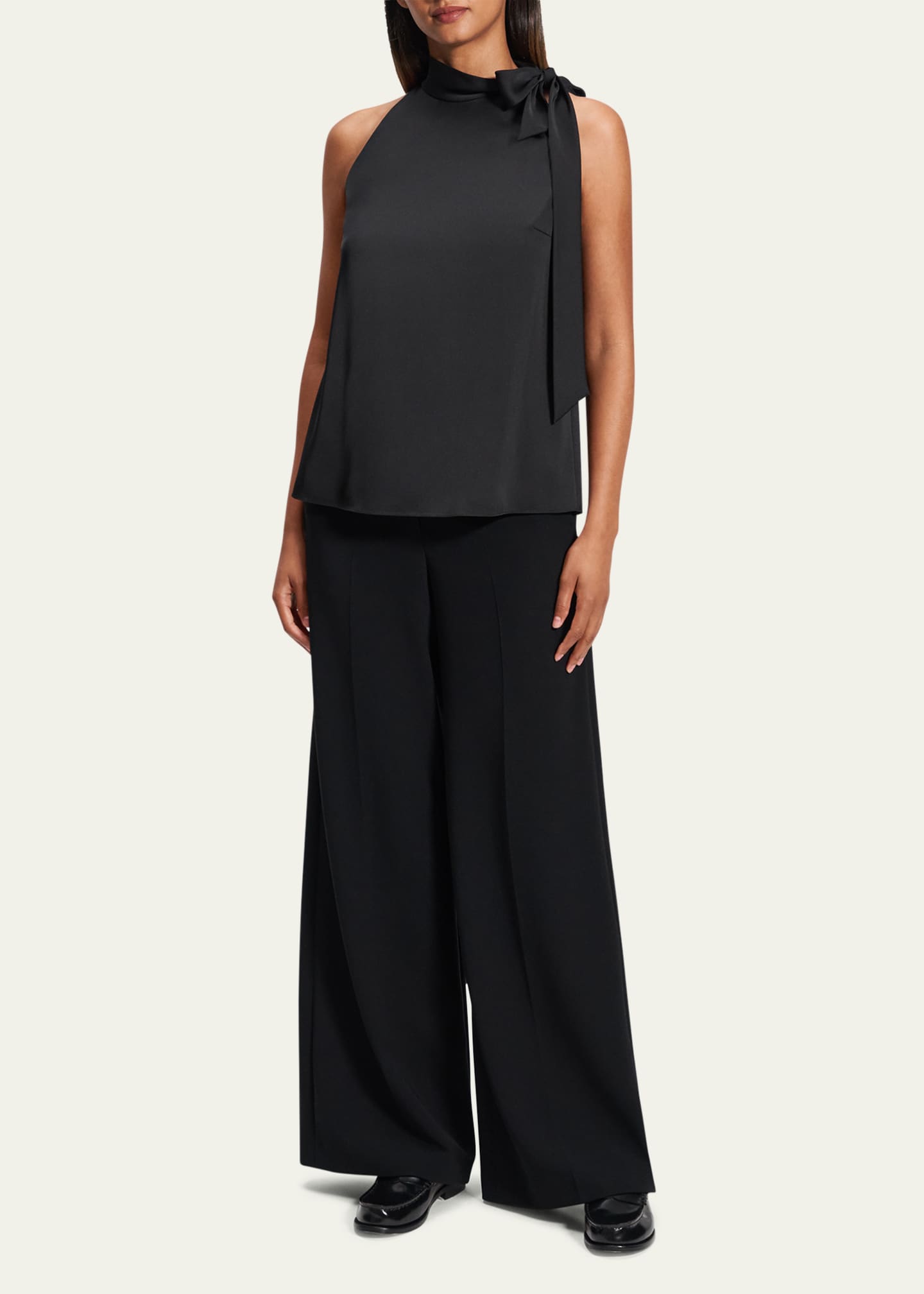 Theory Satin Tie Halter Blouse Image 2 of 5