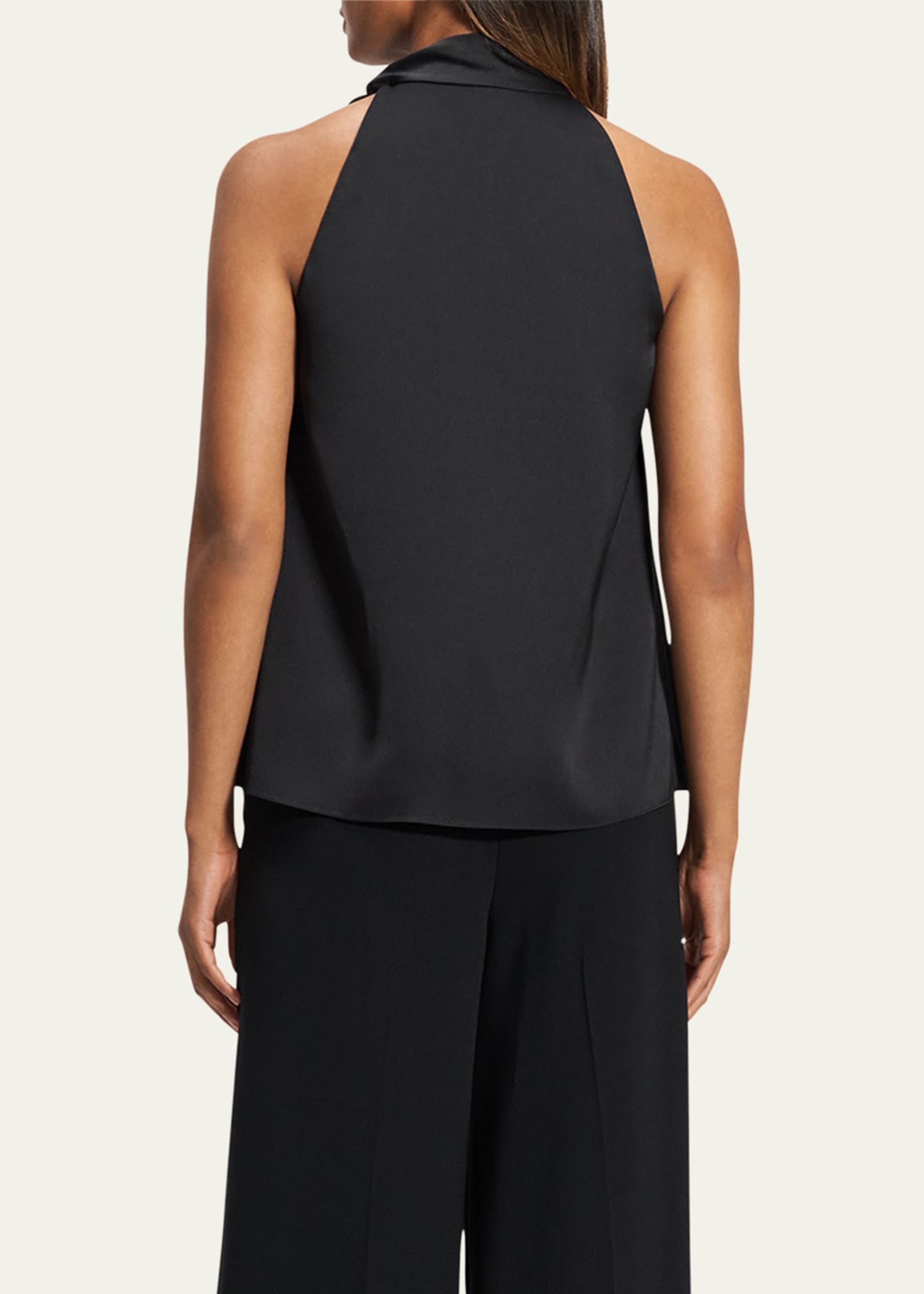 Theory Satin Tie Halter Blouse Image 3 of 5