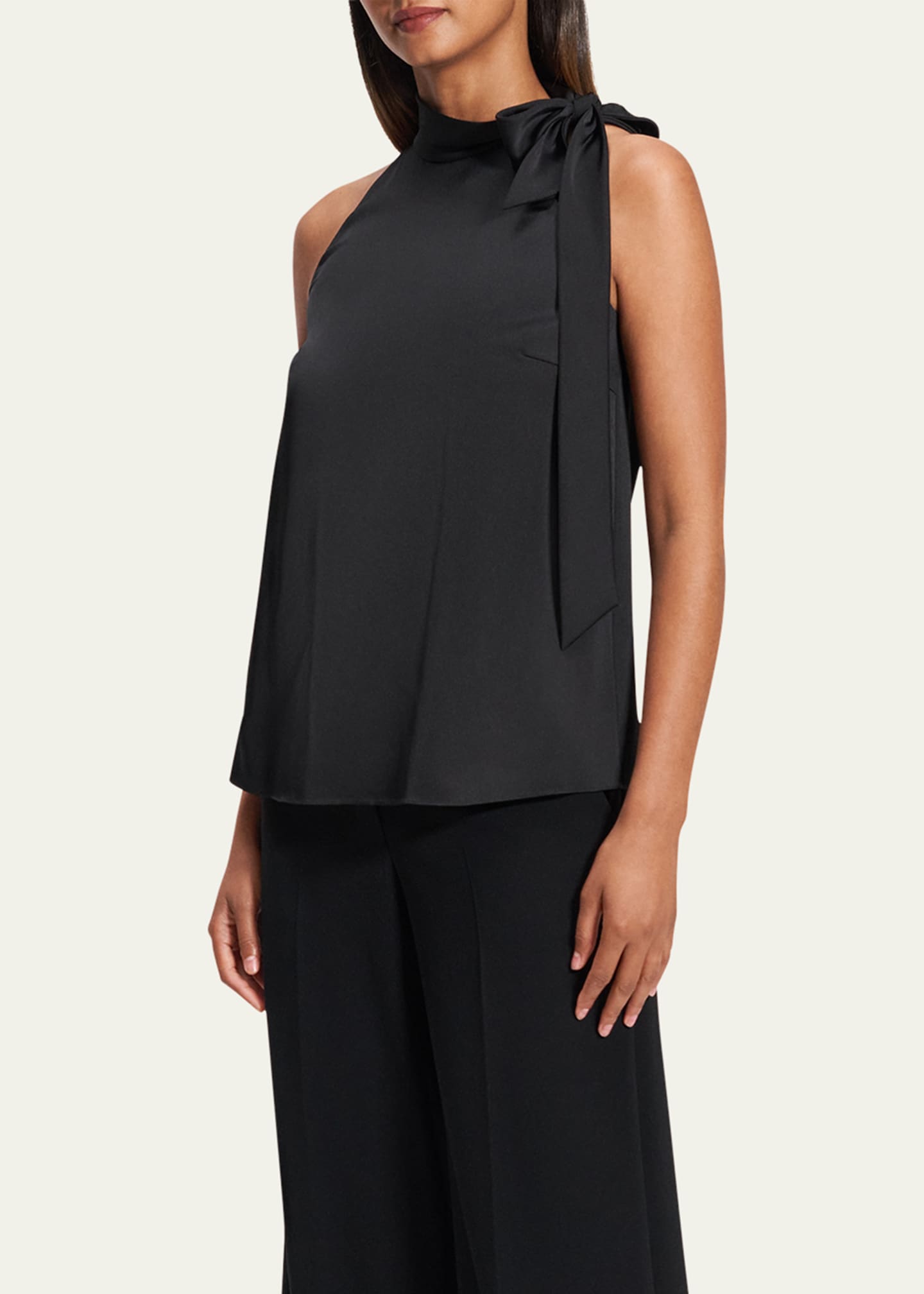 Theory Satin Tie Halter Blouse Image 4 of 5