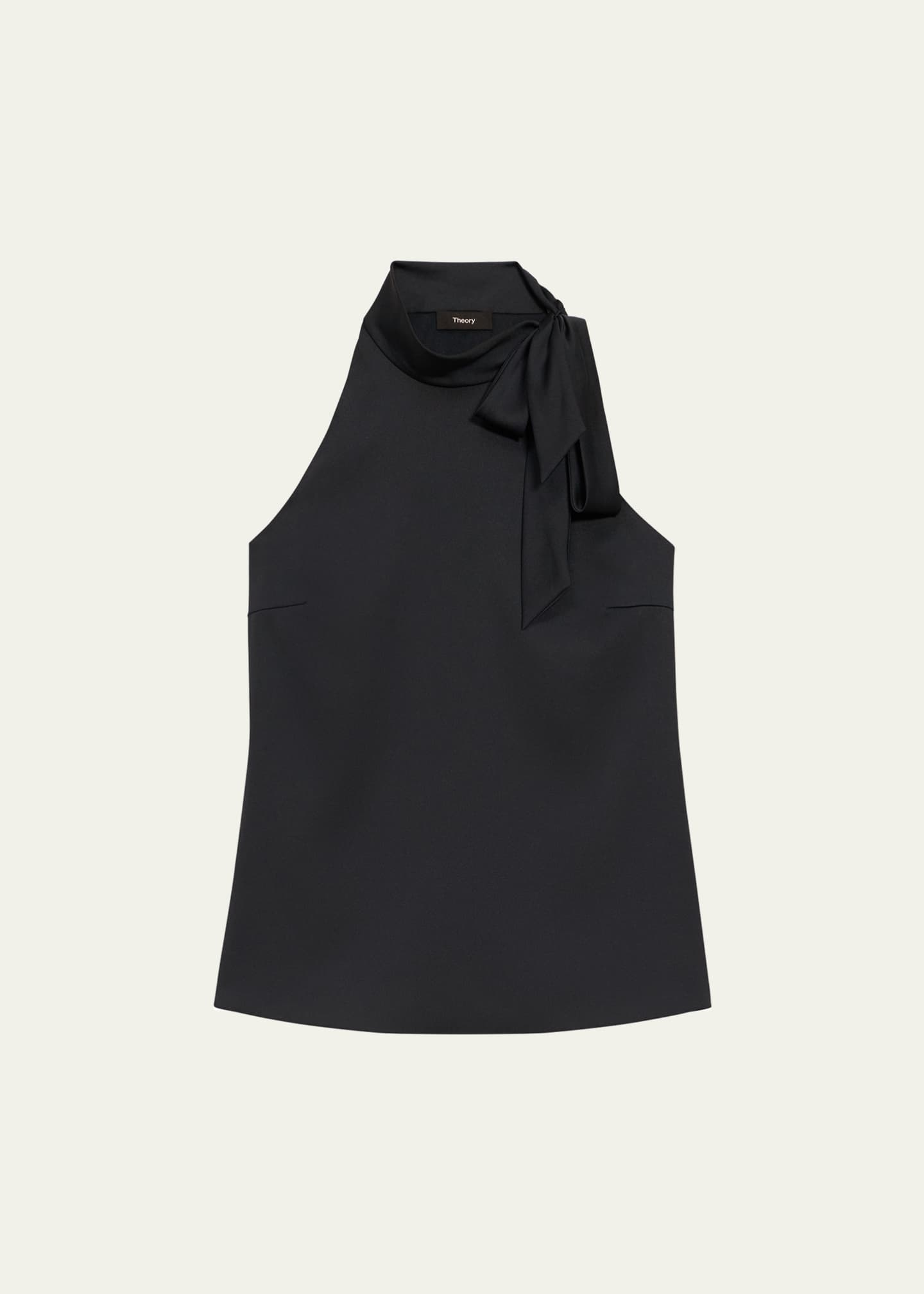 Theory Satin Tie Halter Blouse Image 1 of 5