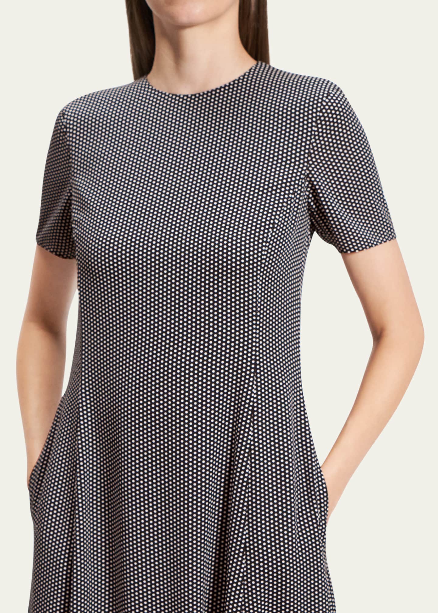 Theory Short-Sleeve Flared Midi Dress Image 5 of 5