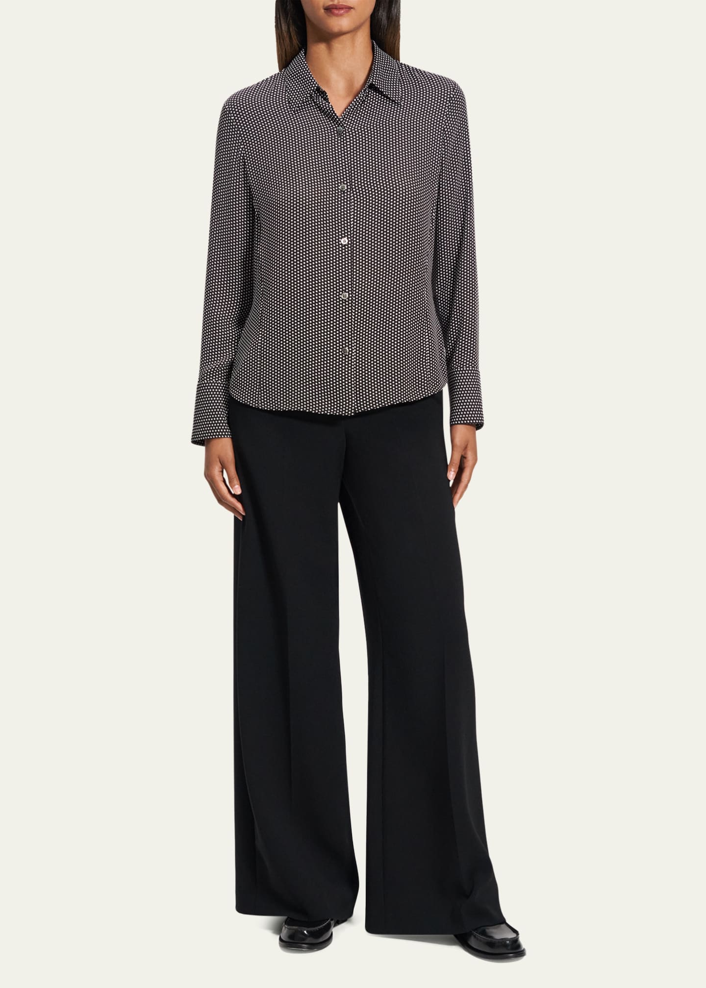Theory Slim Button-Front Blouse Image 2 of 5