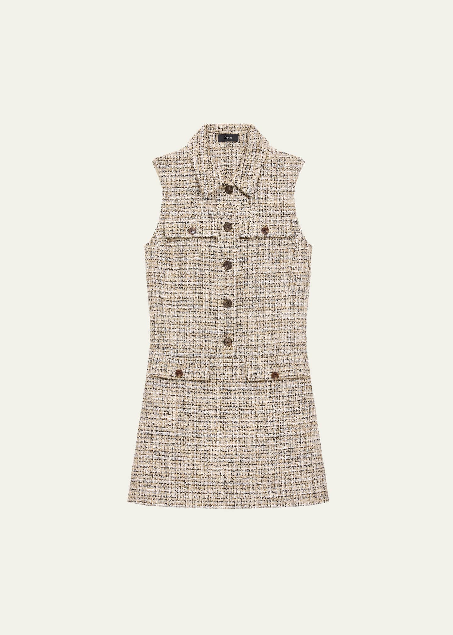 Theory Mixed Tweed Military Mini Dress Image 1 of 5