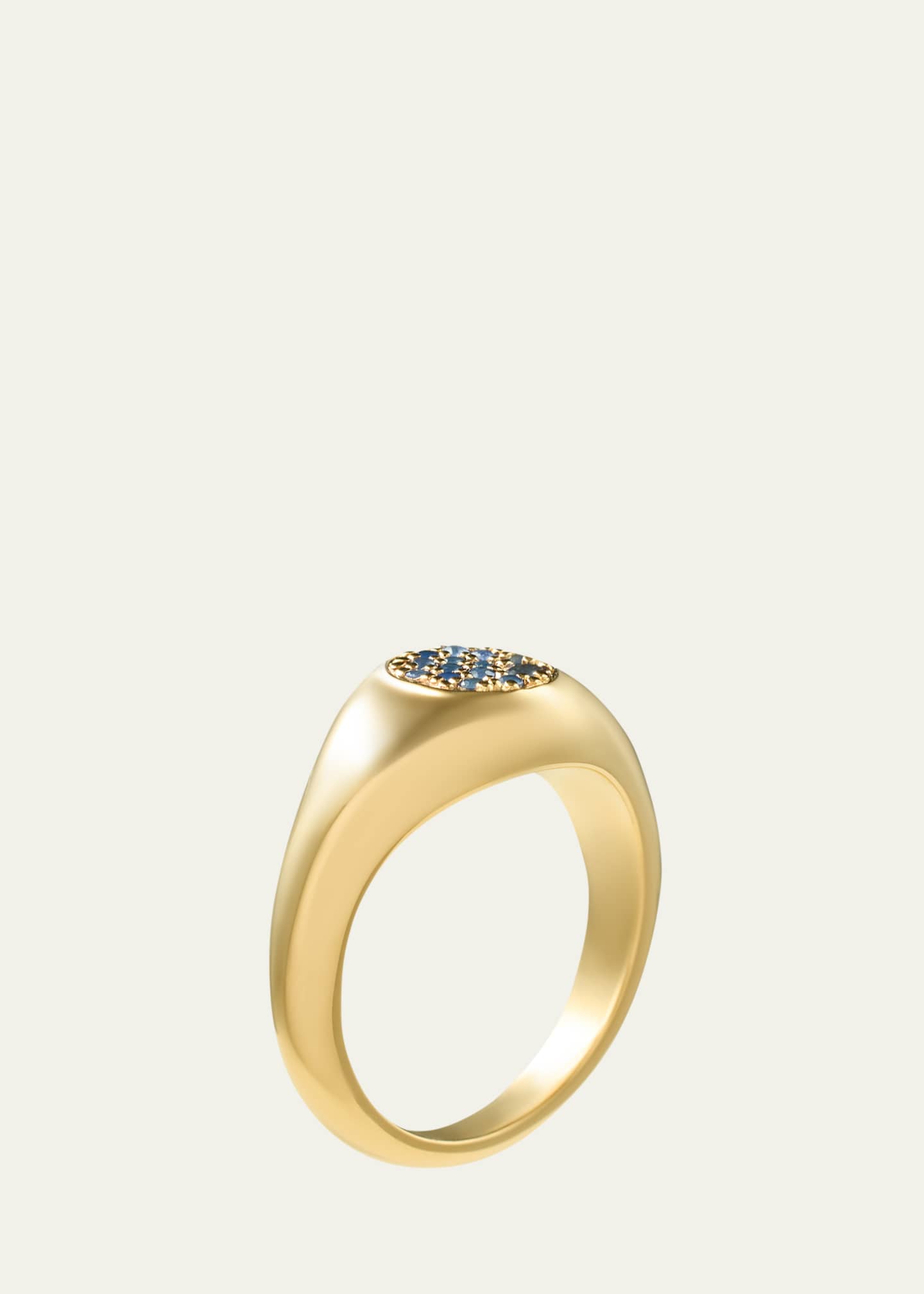 PATTARAPHAN Nate Pavé Blue Sapphire Signet Ring, Size 8 Image 3 of 3
