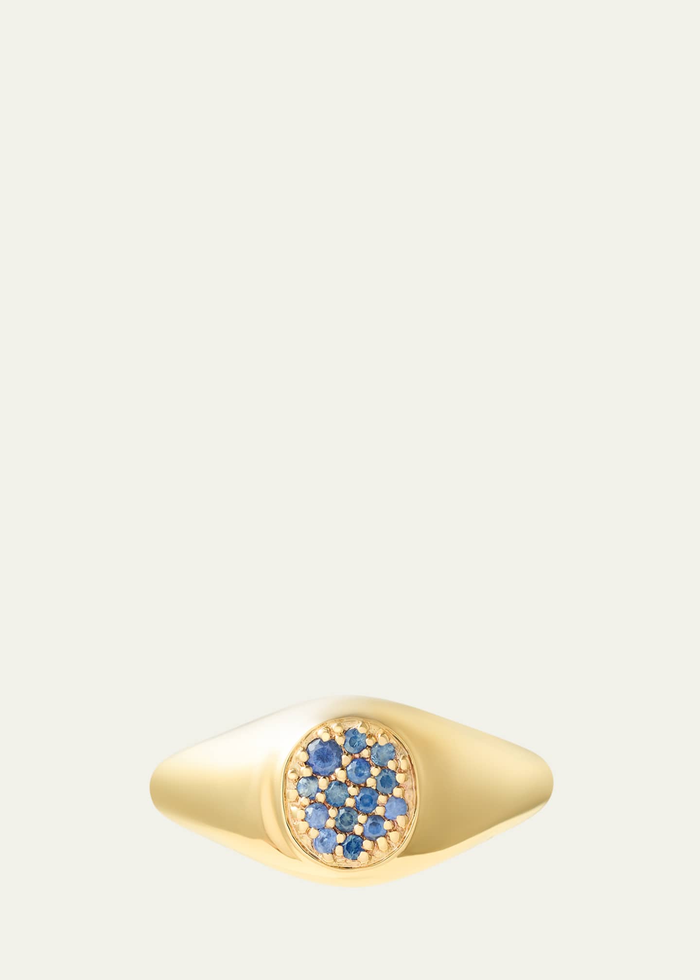 PATTARAPHAN Nate Pavé Blue Sapphire Signet Ring, Size 8 Image 1 of 3