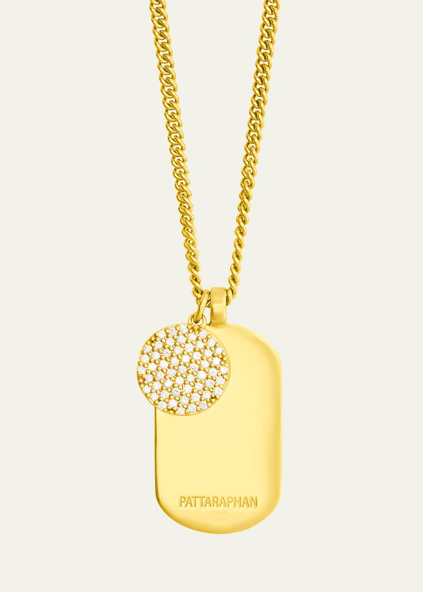 PATTARAPHAN Pavé Tagged ID Necklace with Diamonds, 22"L Image 3 of 3