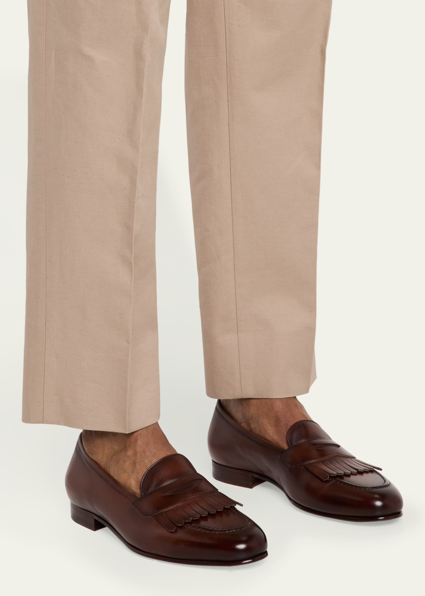 Ralph Lauren Purple Label Men's Burnished Leather Tassel Loafers Image 2 of 6