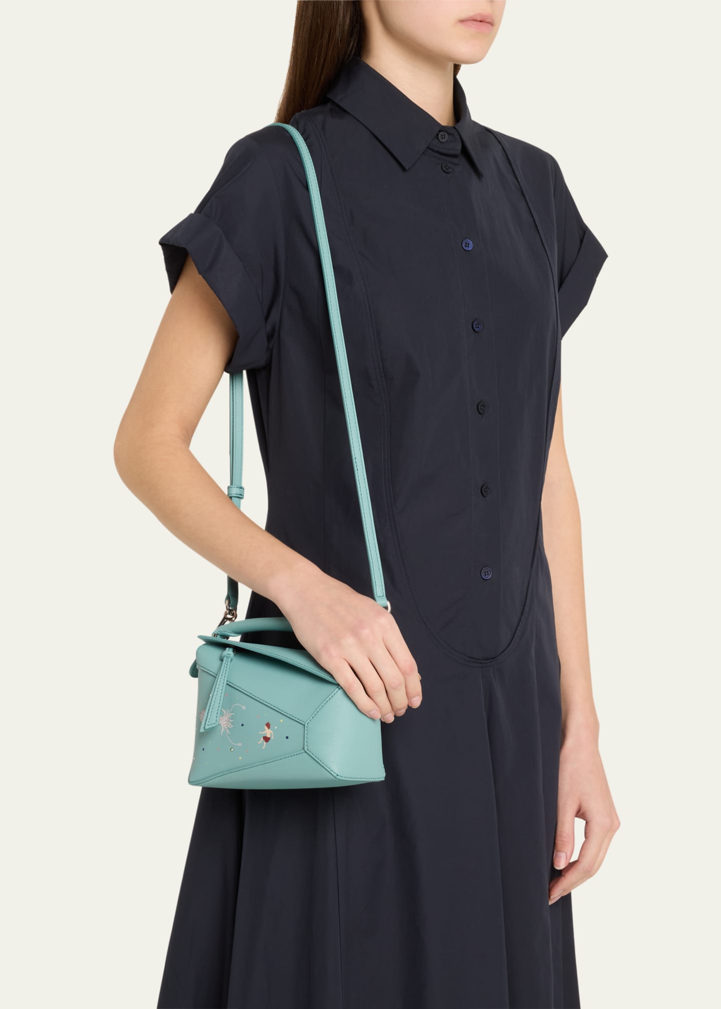 Loewe x Sunna Fujita Puzzle Edge Mini Squid-Print Shoulder Bag in