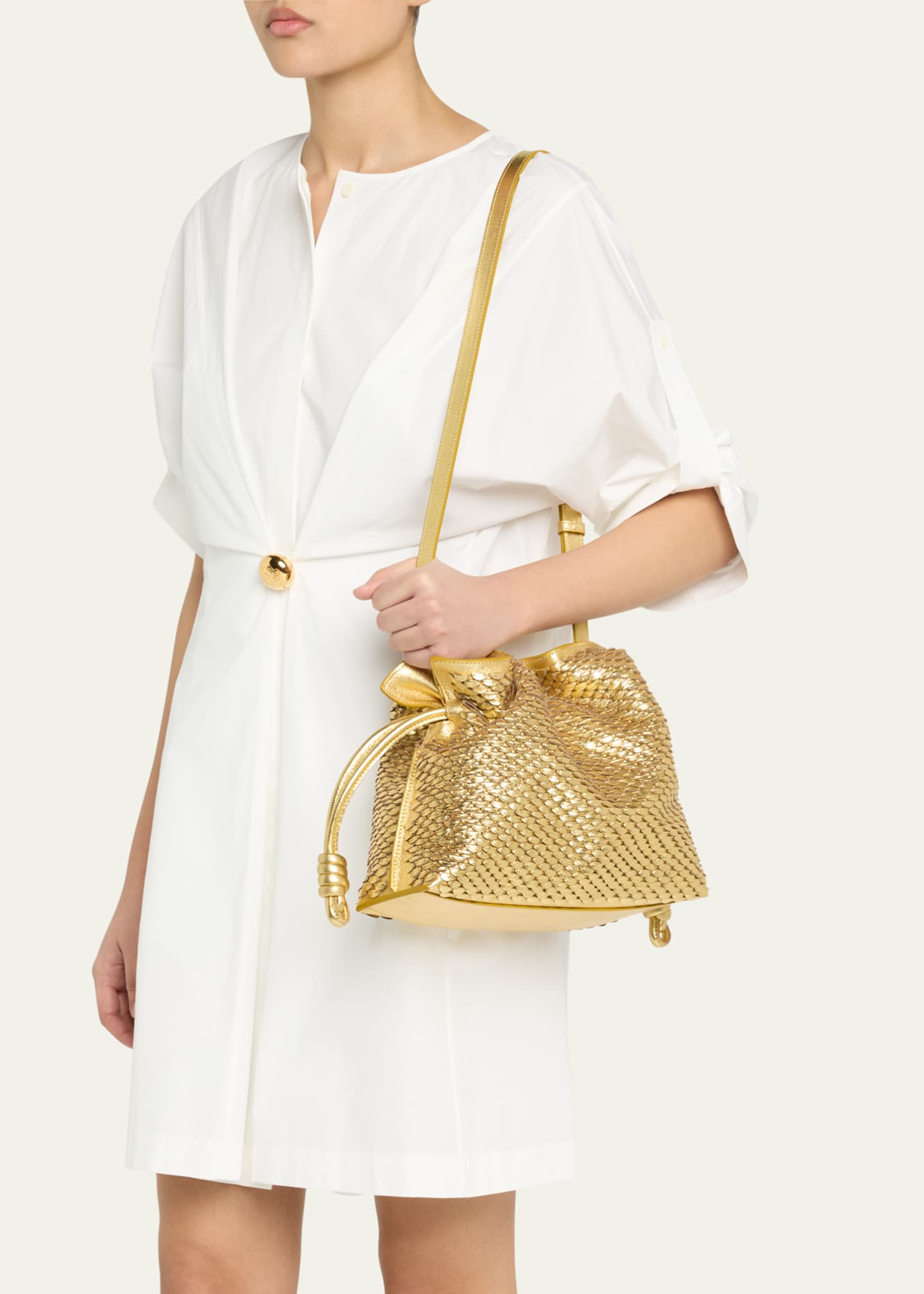 Loewe Flamenco Clutch Bag in Scales Metallic Leather Image 2 of 6