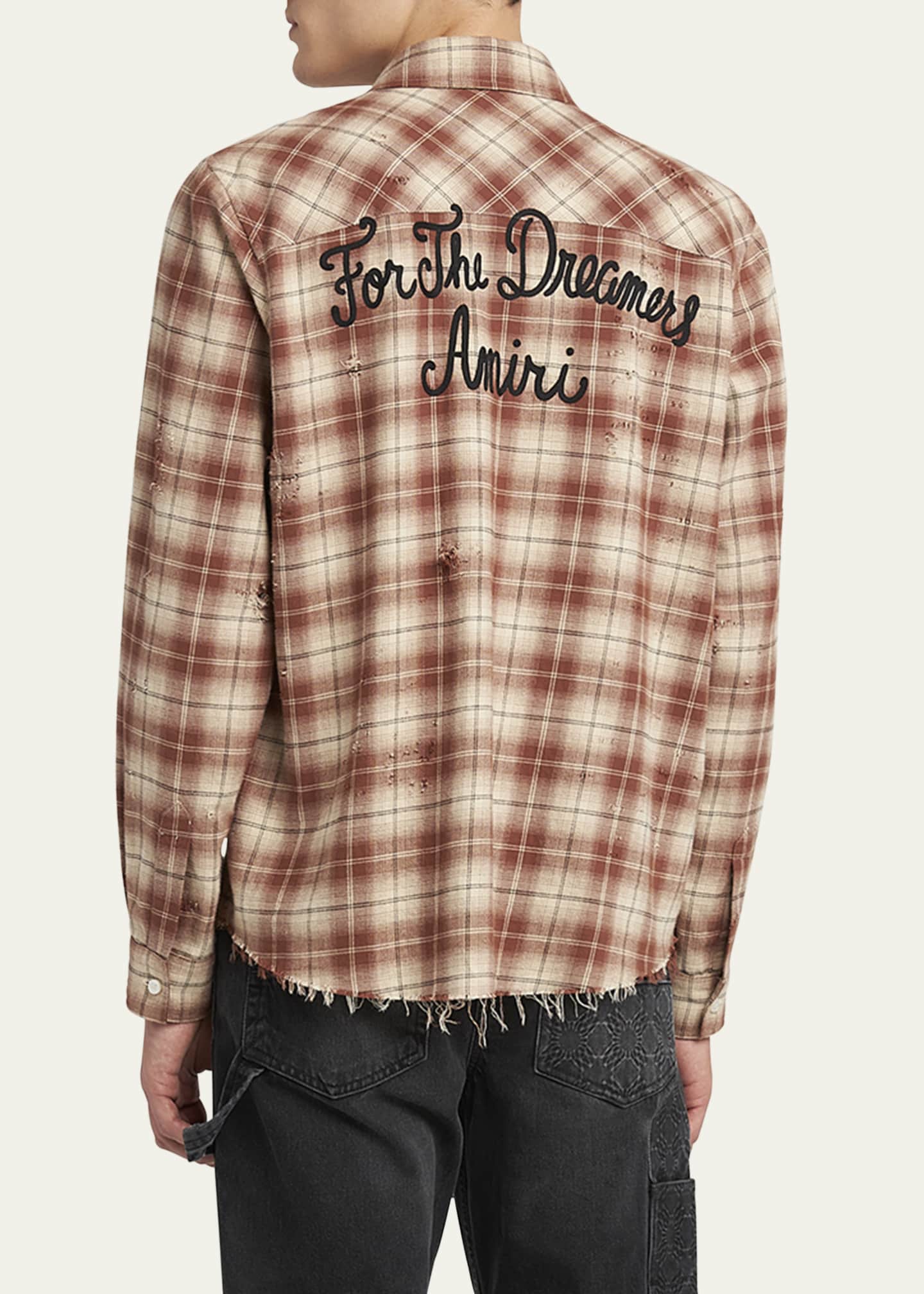 Amiri Men's Shotgun Flannel Button-Down Shirt Image 3 of 5