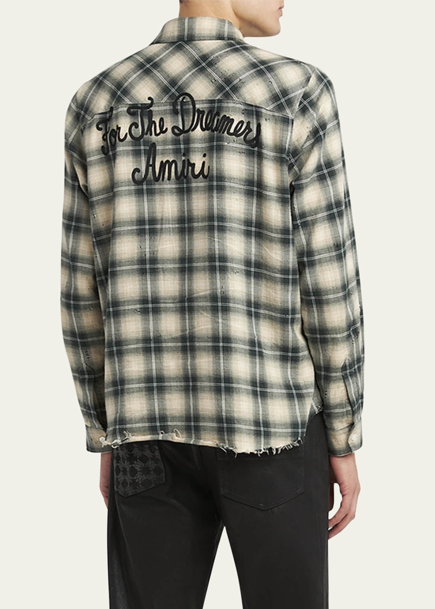 Amiri Men's Shotgun Flannel Button-Down Shirt - Bergdorf Goodman