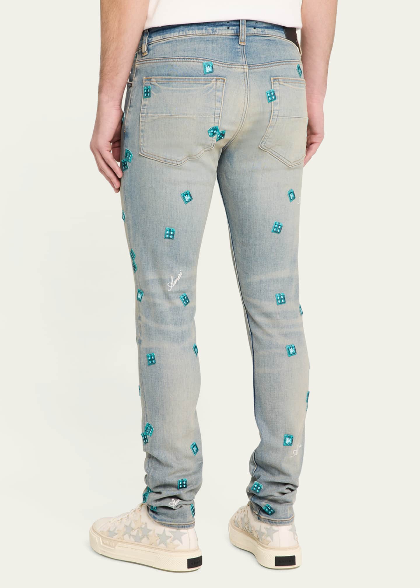 Amiri Men's Dice Skinny Jeans Image 3 of 5