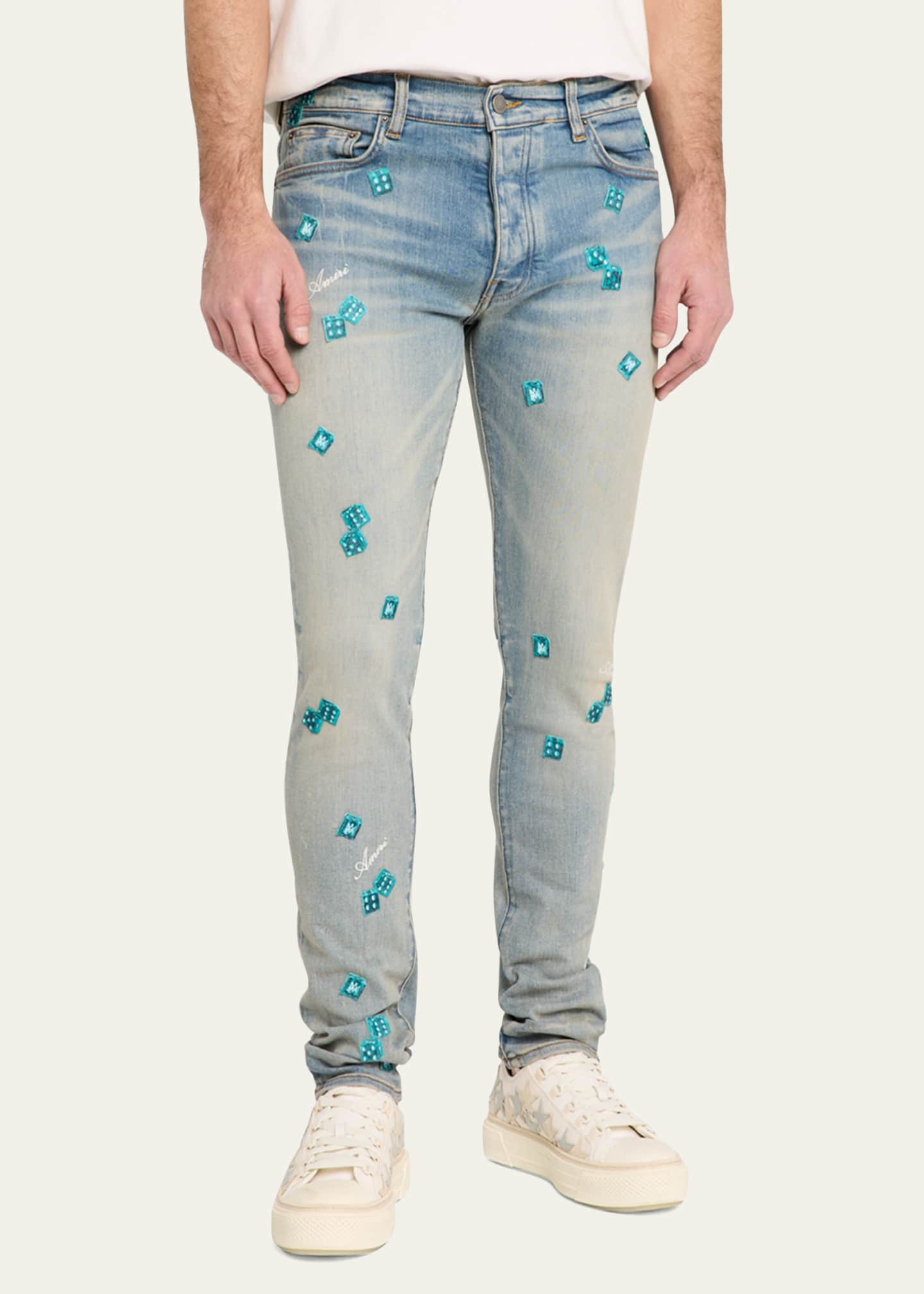 Amiri Men's Dice Skinny Jeans Image 4 of 5
