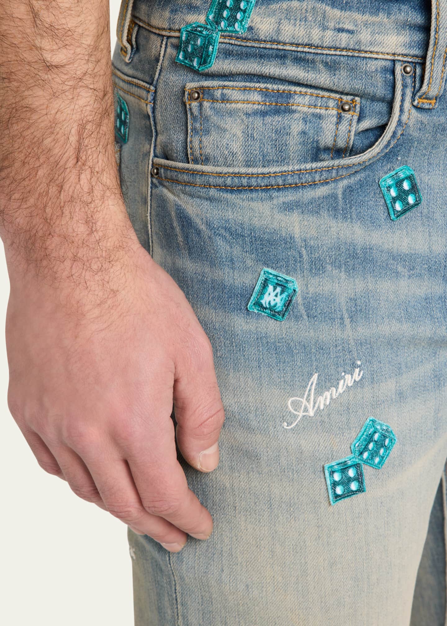 Amiri Men's Dice Skinny Jeans Image 5 of 5