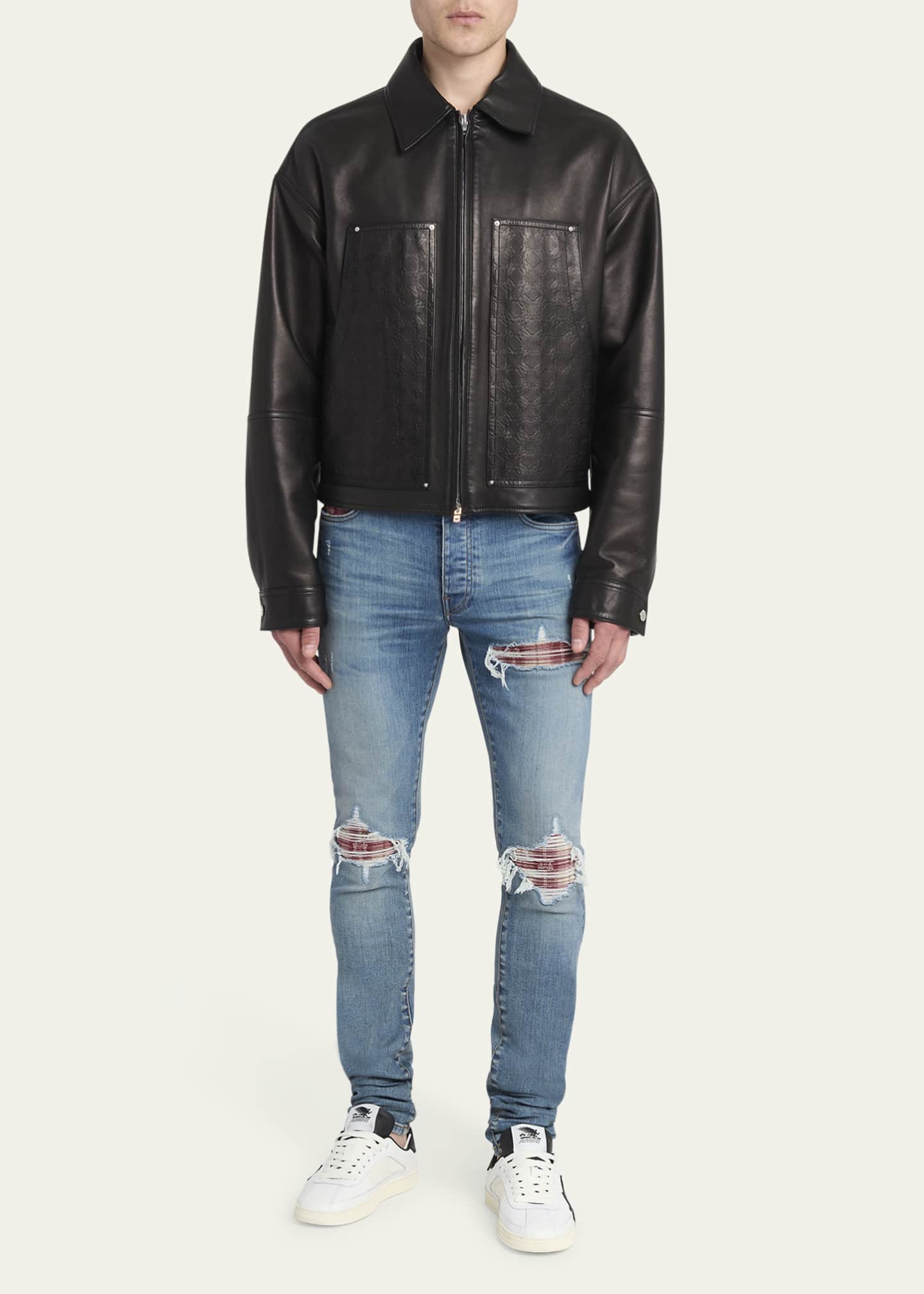 【関税・送料込み】AMIRI CASUAL JACKETS Amiri Men's MA Quad Leather Work Jacket - Bergdorf Goodman
