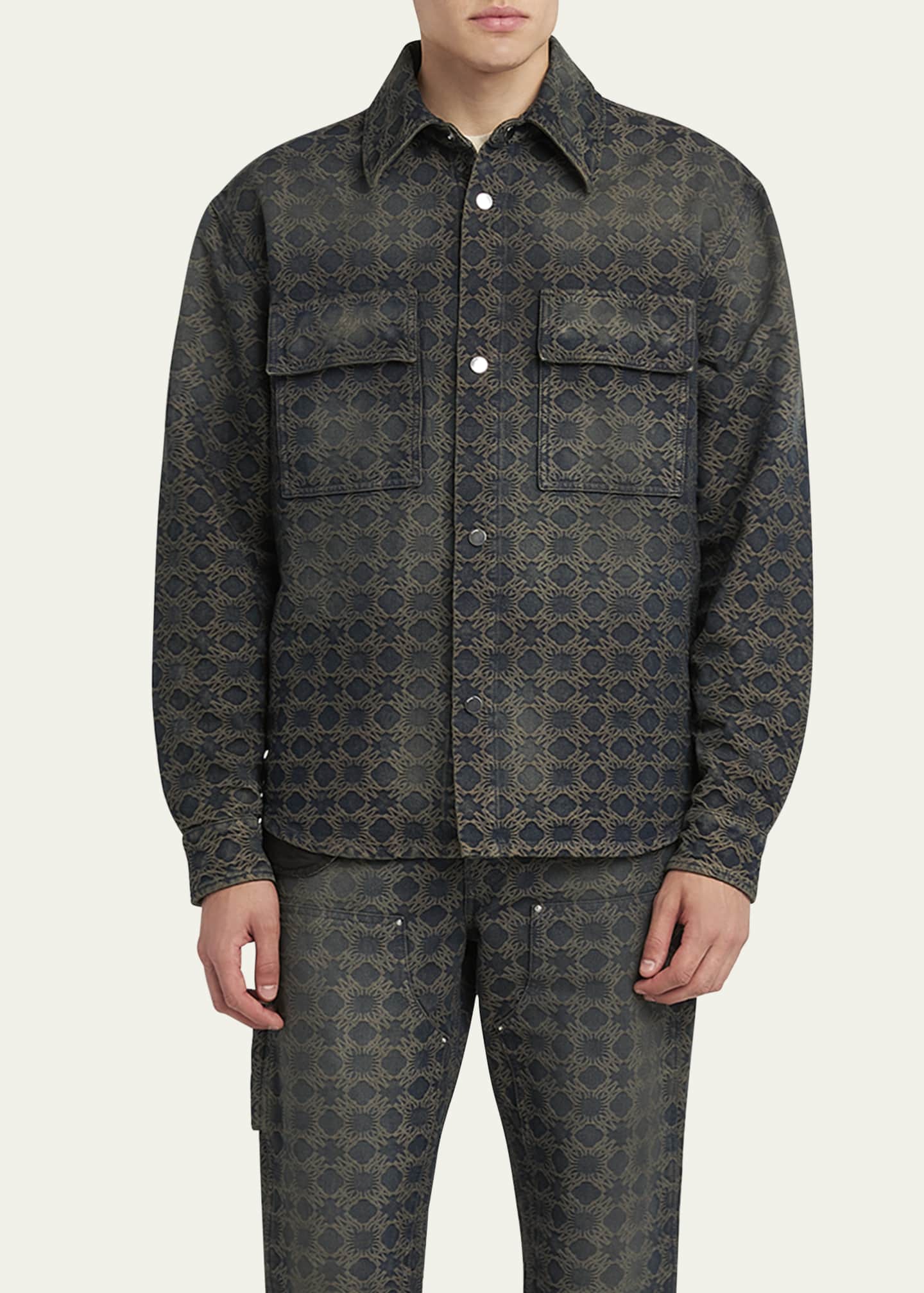 【AMIRI】 MA QUAD ワークシャツ Amiri Men's MA Quad Denim Overshirt | Neiman Marcus