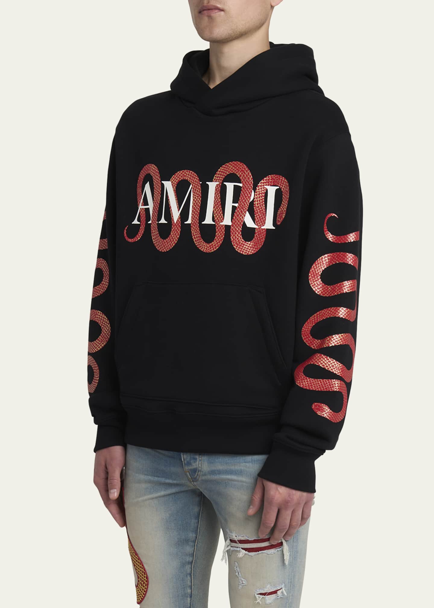 Amiri Men s Snake Logo Hoodie Bergdorf Goodman