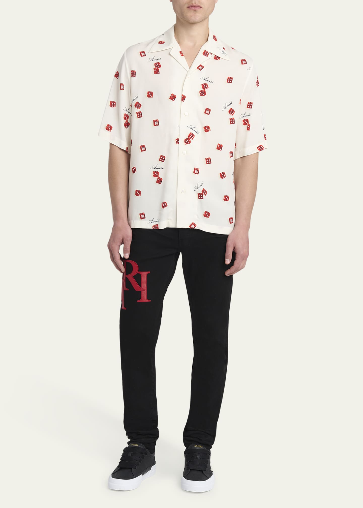 Amiri Men's Silk Dice Bowling Shirt Image 2 of 5