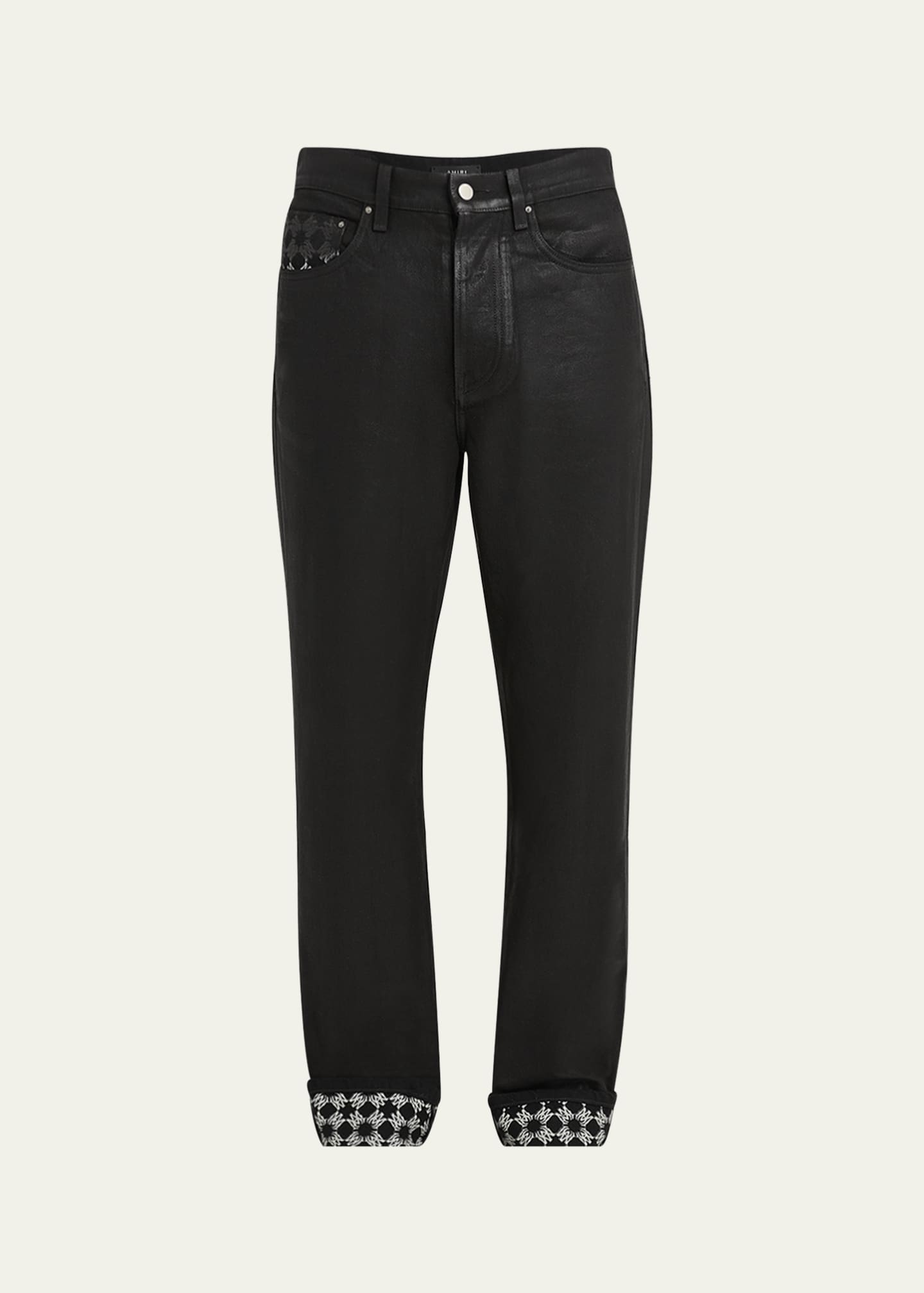 Amiri Men's Waxed MA Quad Straight-Leg Jeans Image 1 of 5