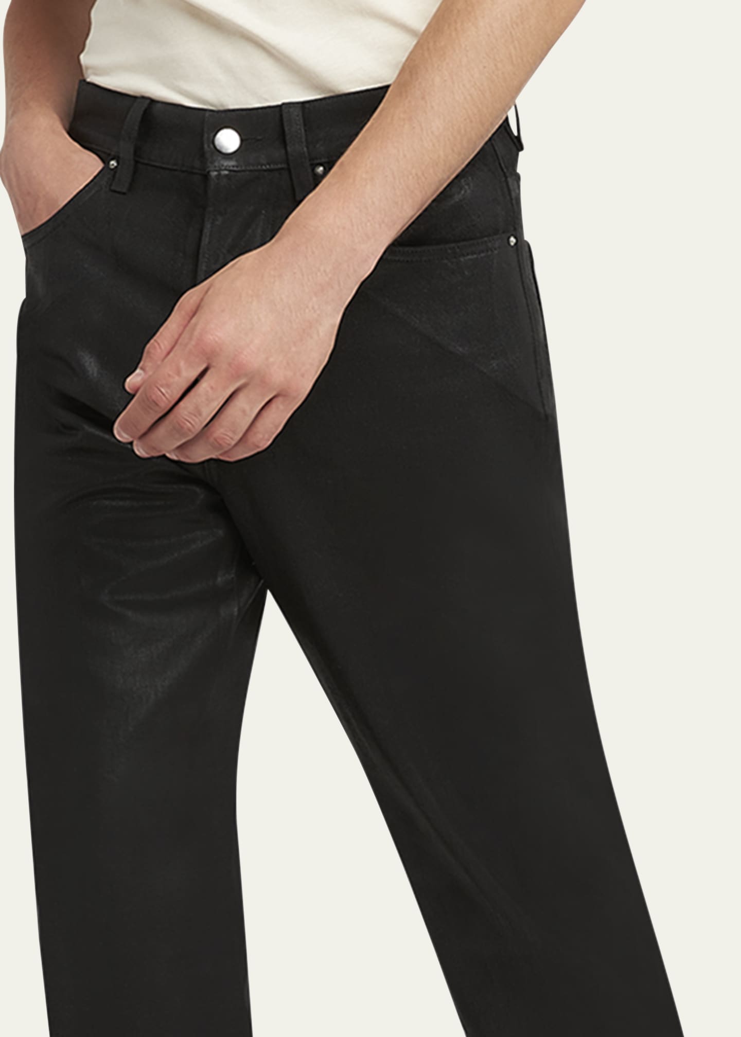 Amiri Men's Waxed MA Quad Straight-Leg Jeans Image 5 of 5