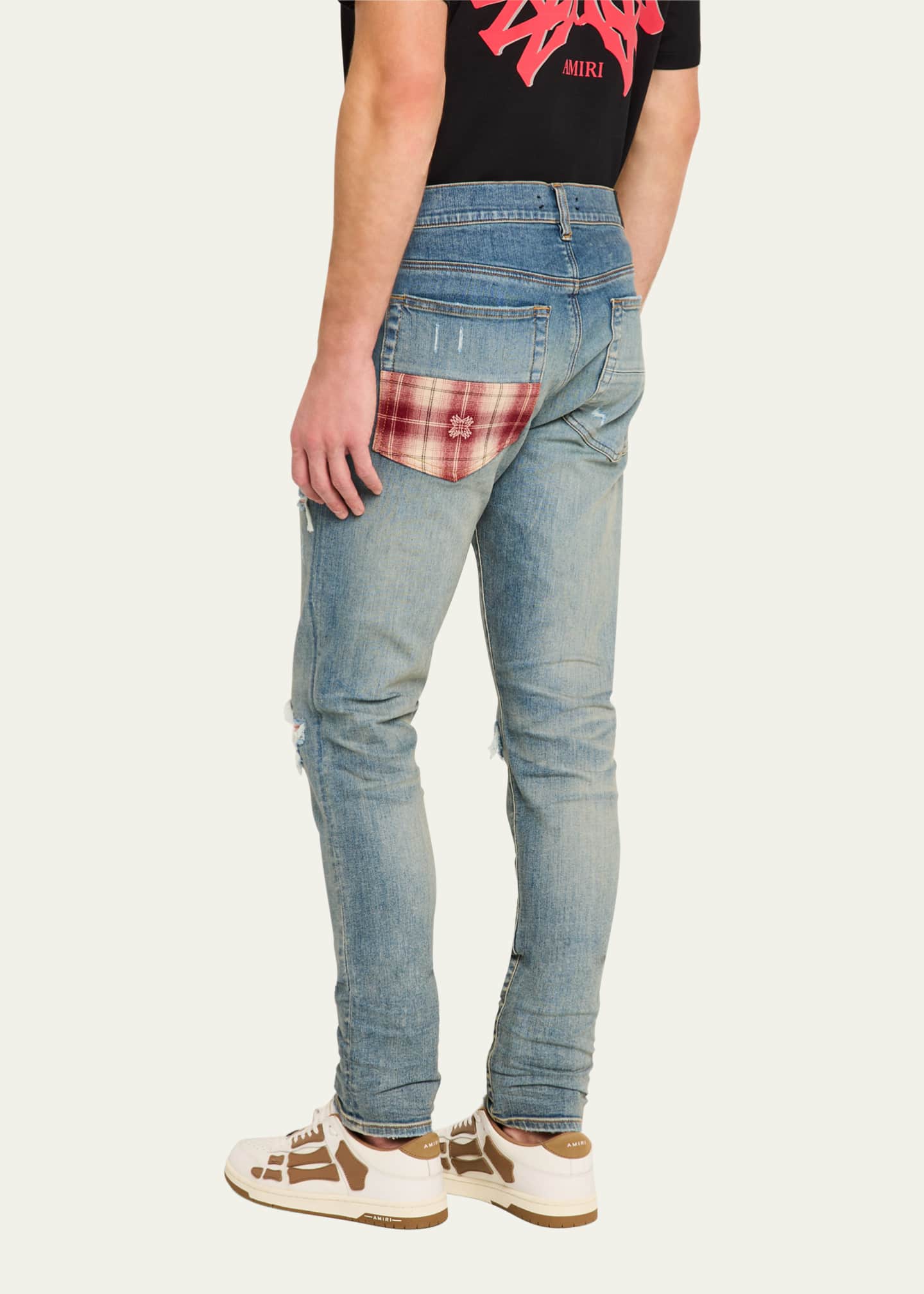 Amiri Men's MA Quad Plaid MX1 Jeans Image 3 of 5