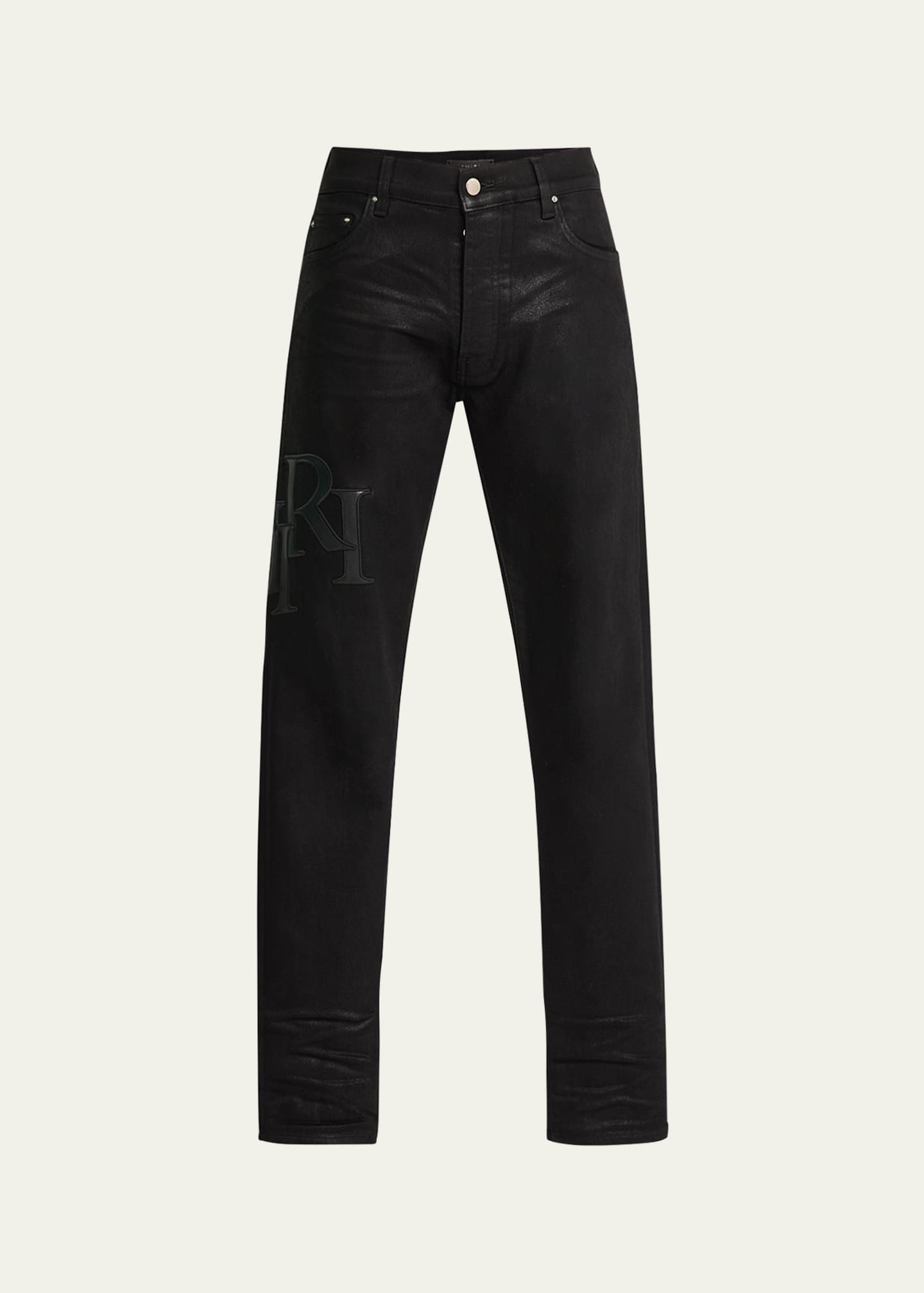 Amiri Men's Staggered Logo Waxed Skinny Jeans Image 1 of 5