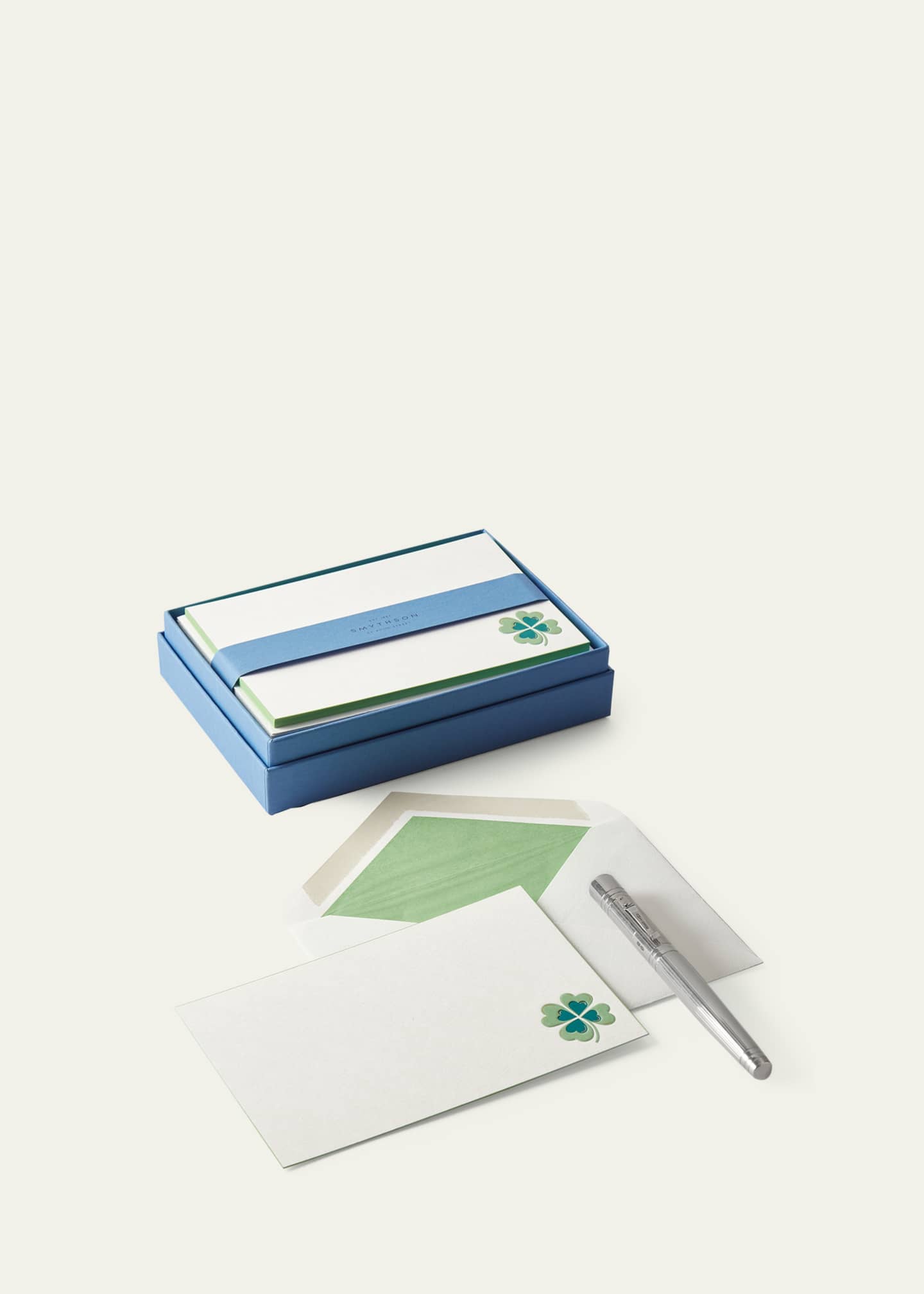 Smythson Charm Four Leaf Clover Notecards, Set of 10 Image 4 of 4