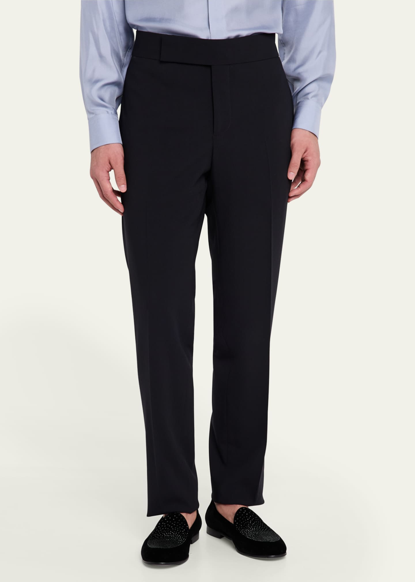 Giorgio Armani Men's Flat-Front Creased Trousers Image 4 of 5