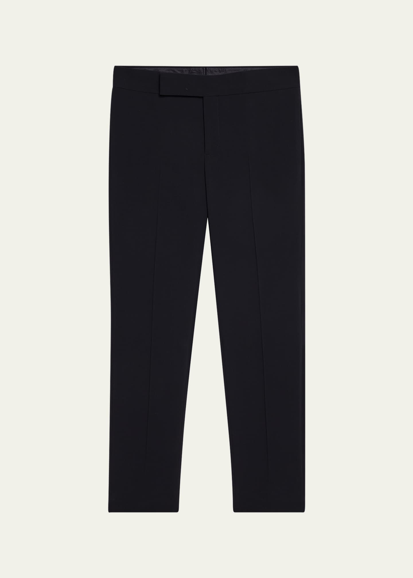 Giorgio Armani Men's Flat-Front Creased Trousers Image 1 of 5