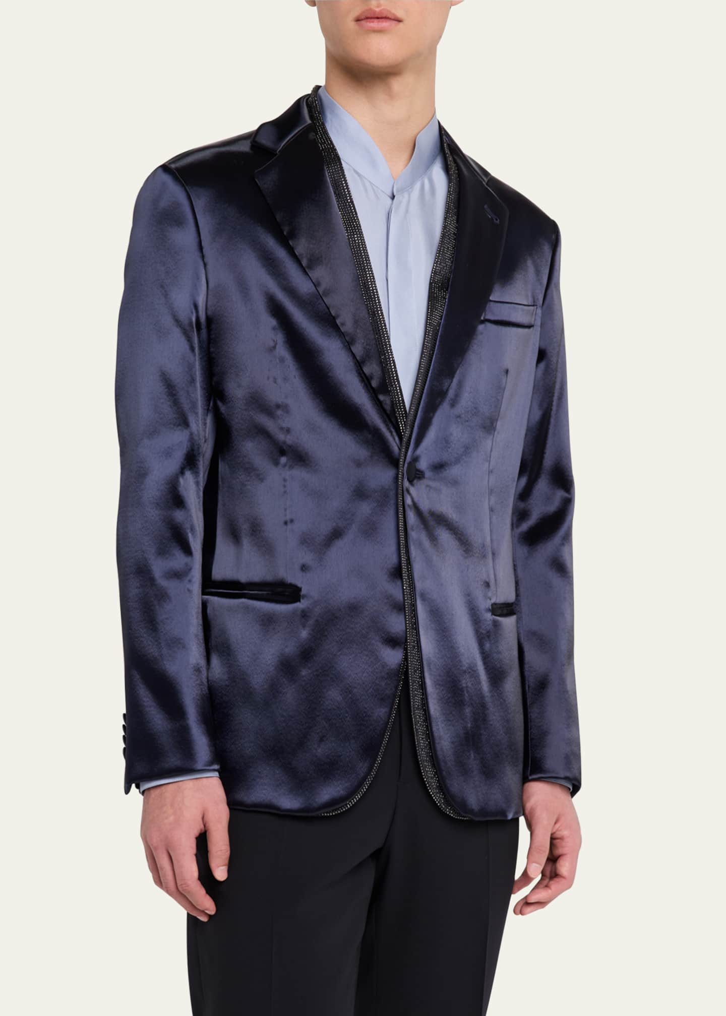 Giorgio Armani Men's Soho Rhinestone-Trim Tuxedo Jacket Image 4 of 8