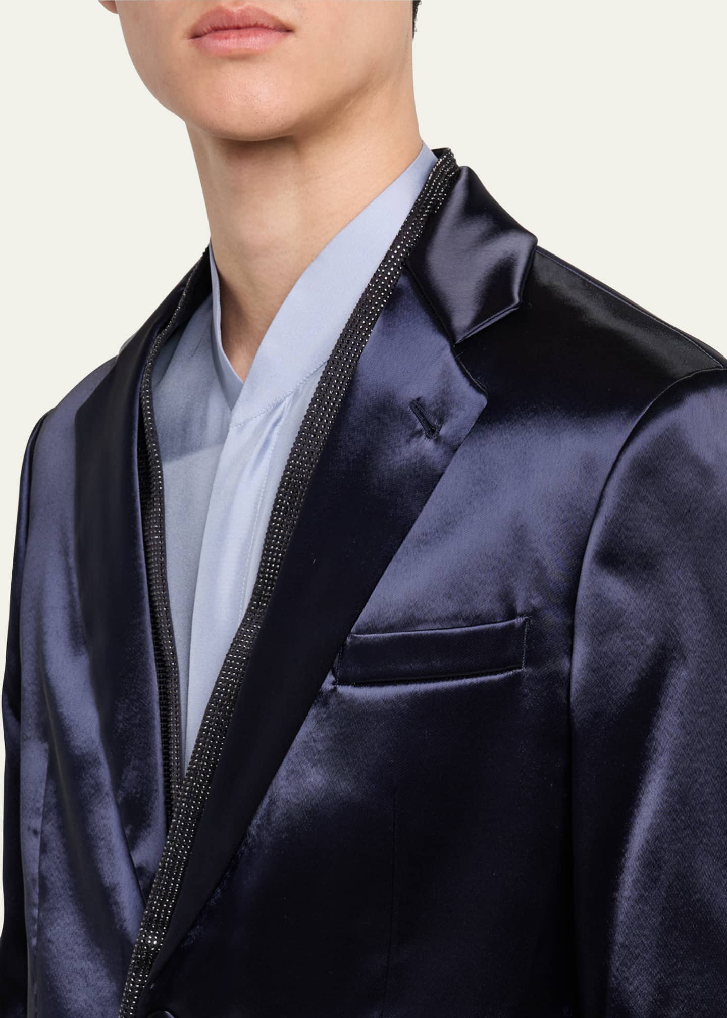 Giorgio Armani Men's Soho Rhinestone-Trim Tuxedo Jacket Image 5 of 8