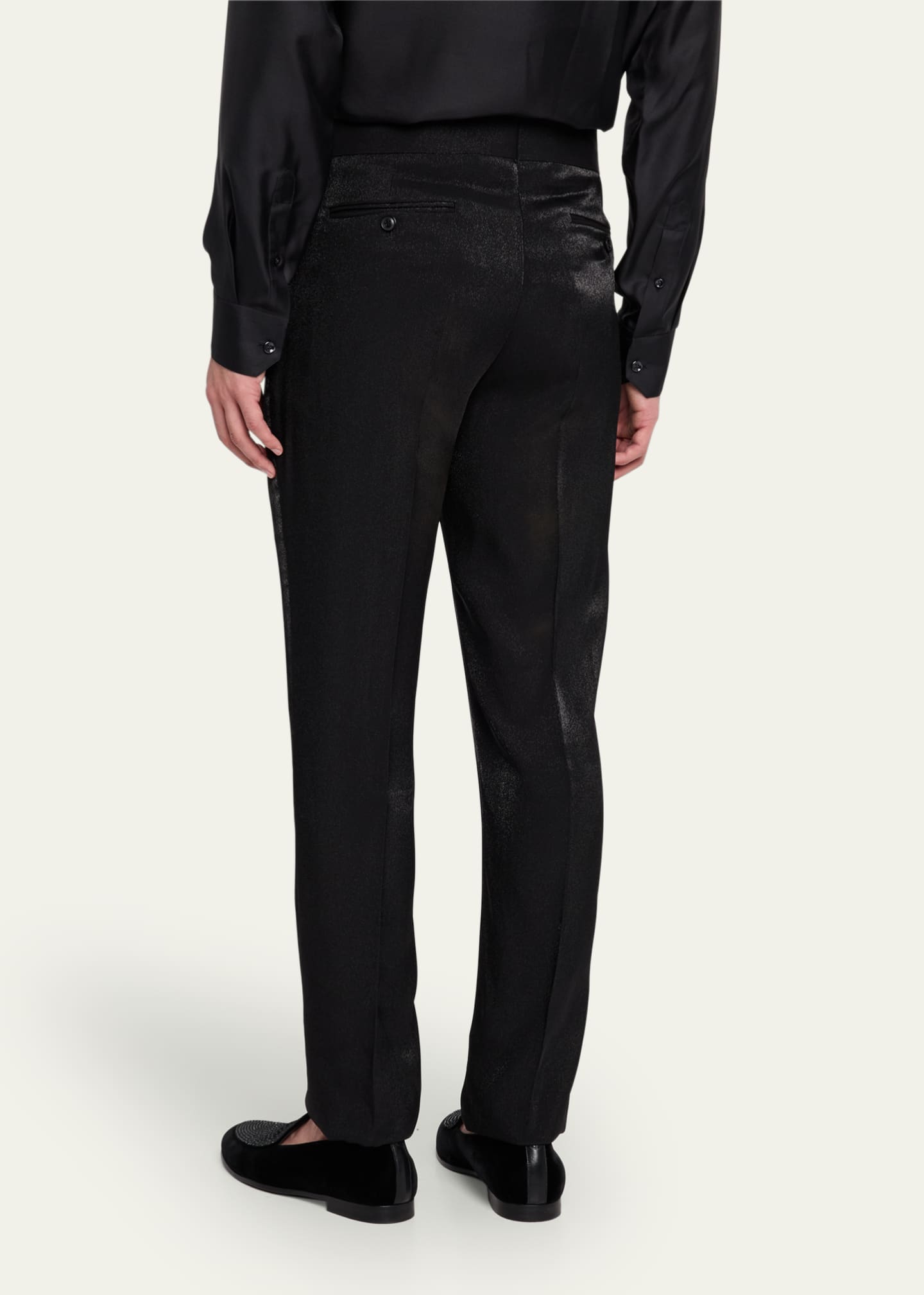 Giorgio Armani Men's Flat-Front Creased Trousers Image 3 of 5