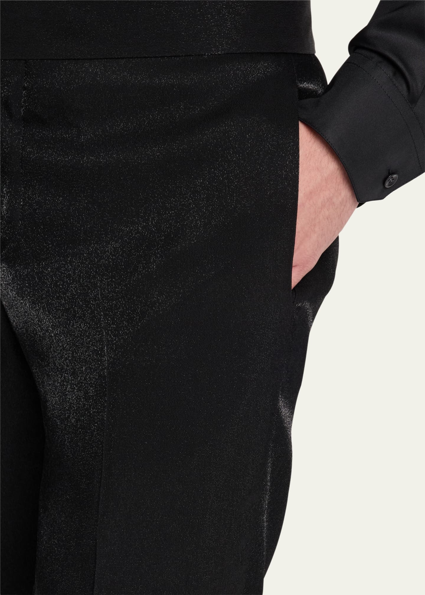 Giorgio Armani Men's Flat-Front Creased Trousers Image 5 of 5