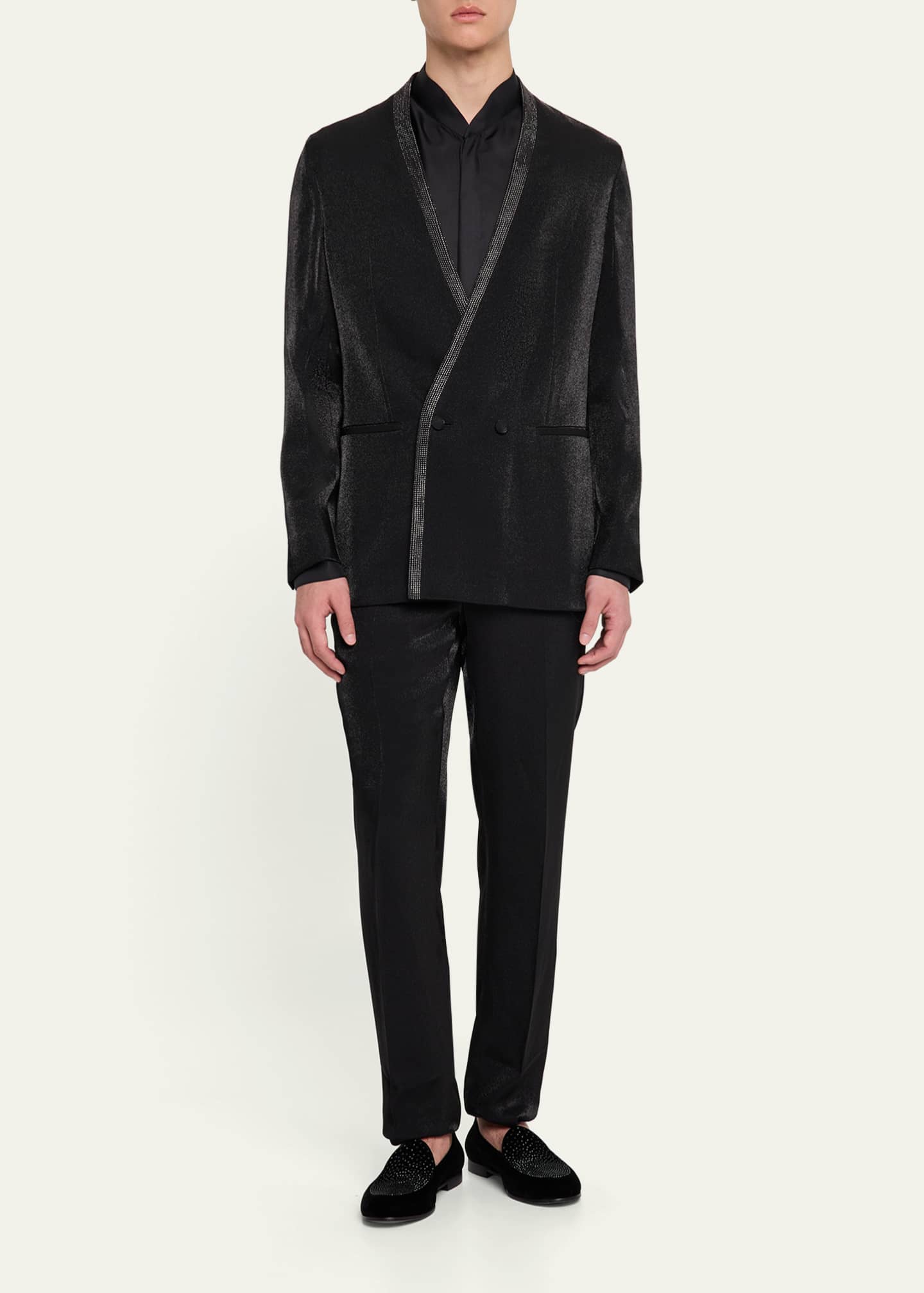 Giorgio Armani Men's Upton Strass-Trim Smoking Blazer Image 2 of 8