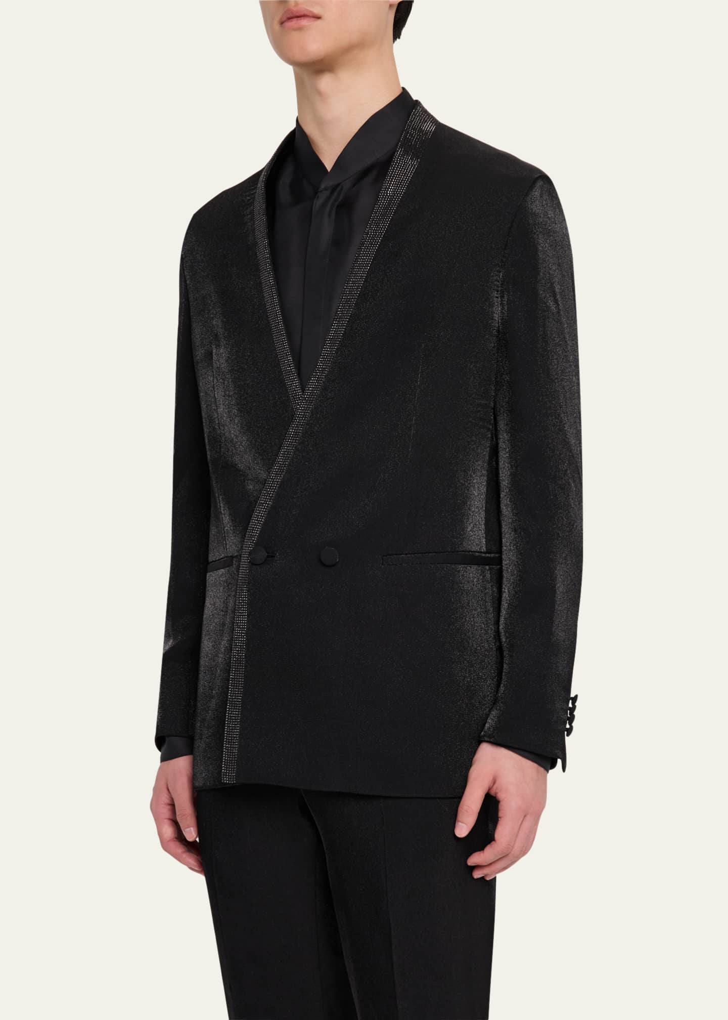 Giorgio Armani Men's Upton Strass-Trim Smoking Blazer Image 4 of 8