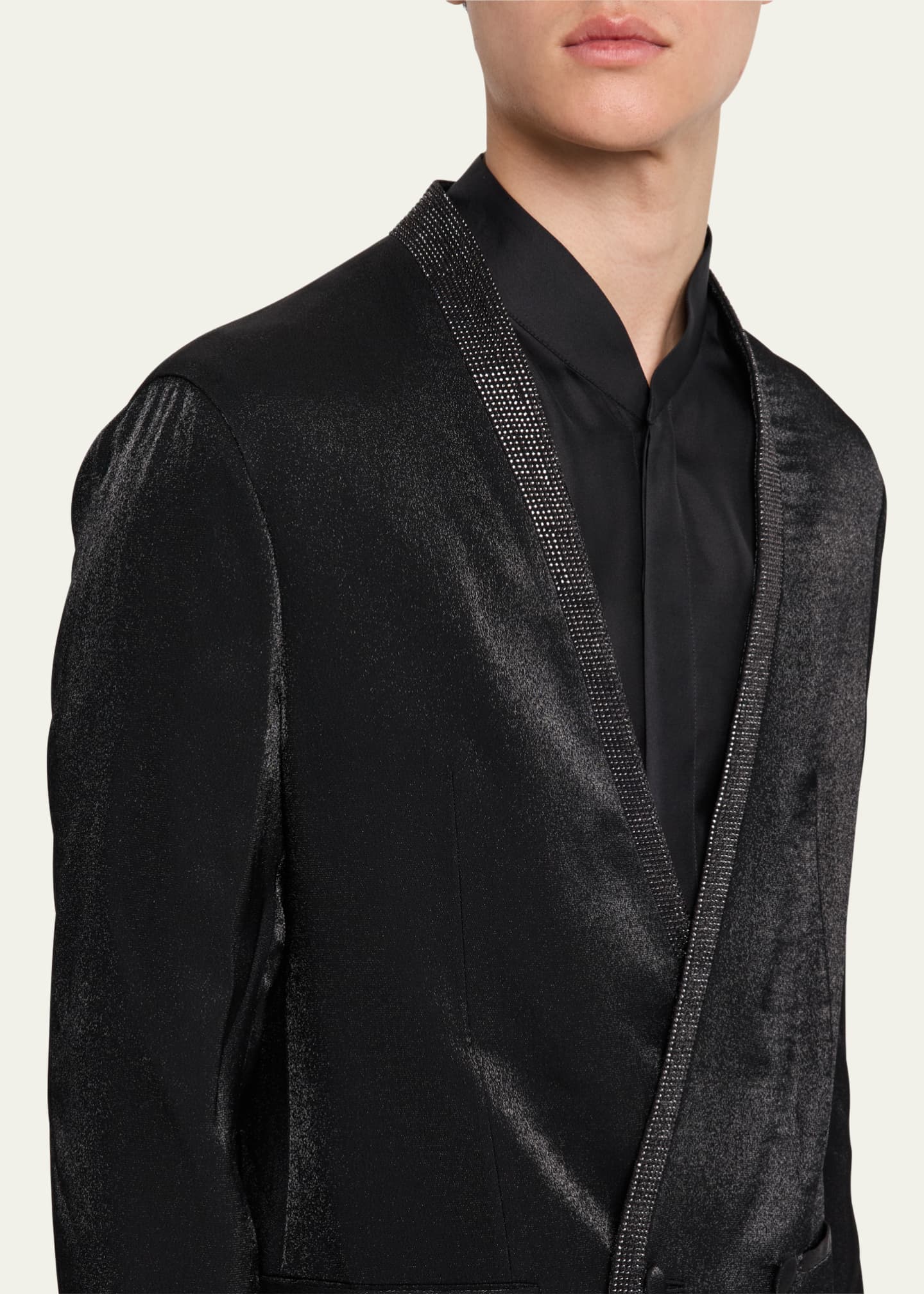 Giorgio Armani Men's Upton Strass-Trim Smoking Blazer Image 7 of 8