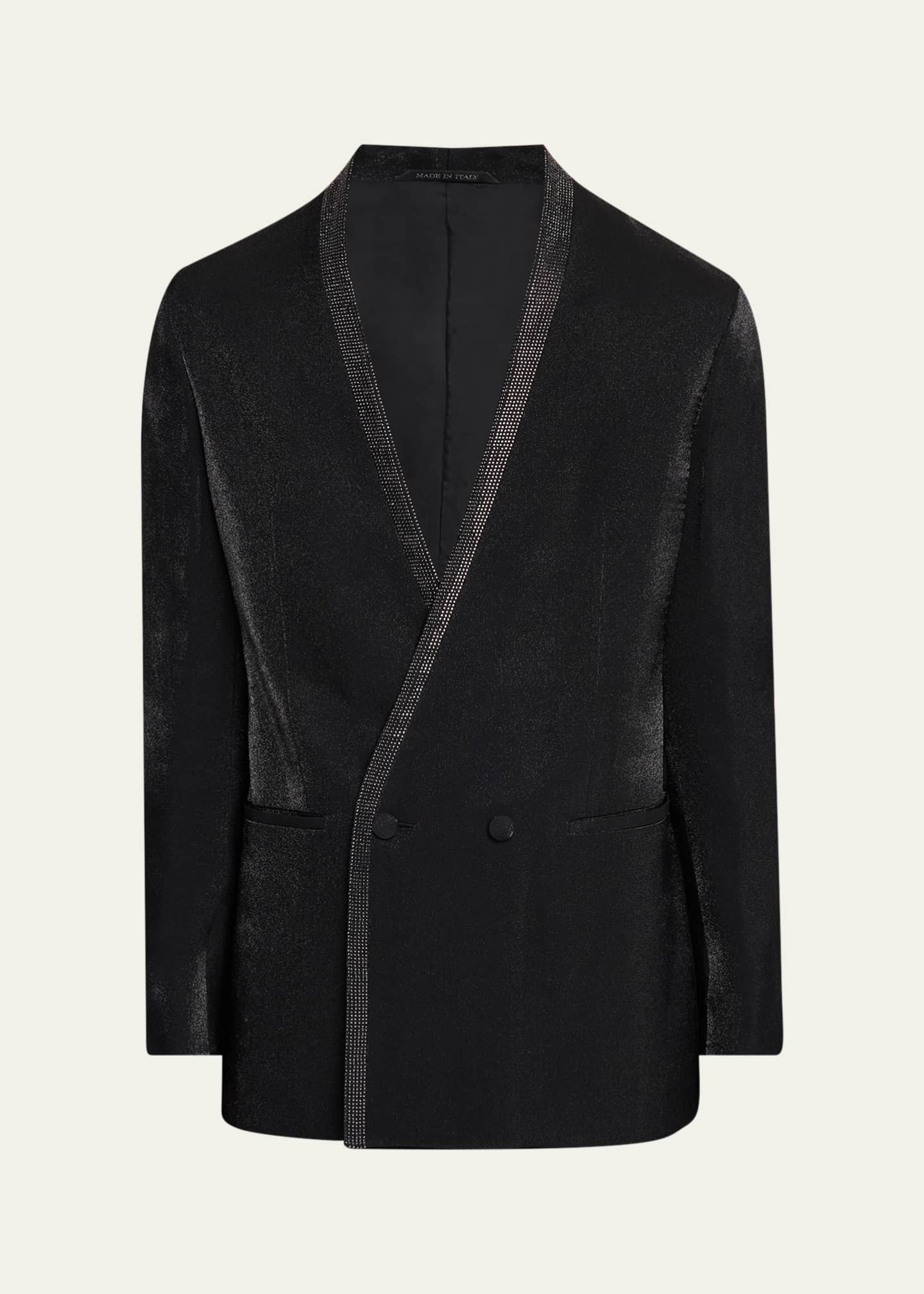 Giorgio Armani Men's Upton Strass-Trim Smoking Blazer Image 1 of 8