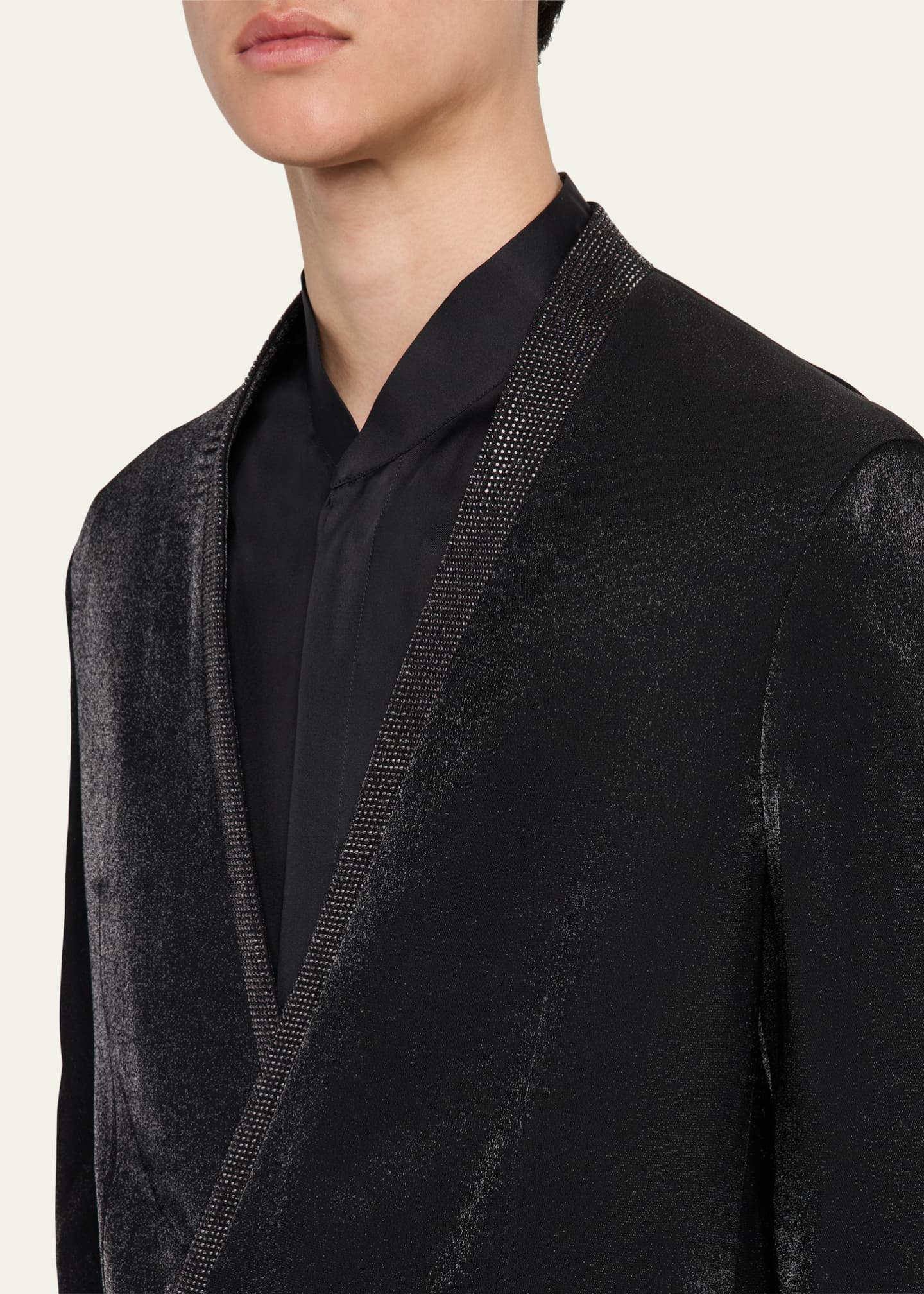 Giorgio Armani Men's Upton Strass-Trim Smoking Blazer Image 5 of 8