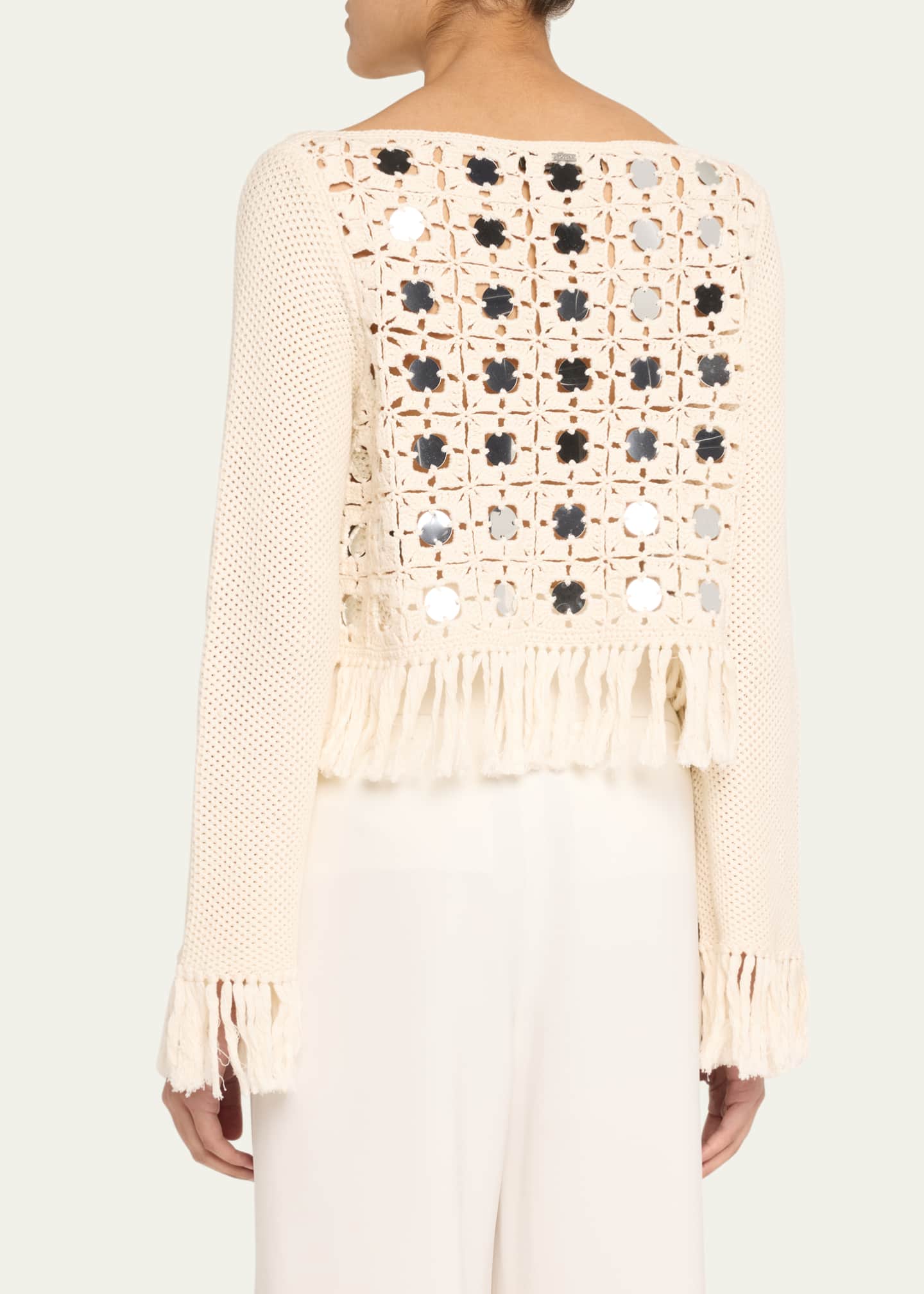 Toccin Camilla Mirror Long-Sleeve Fringe Top Image 3 of 5