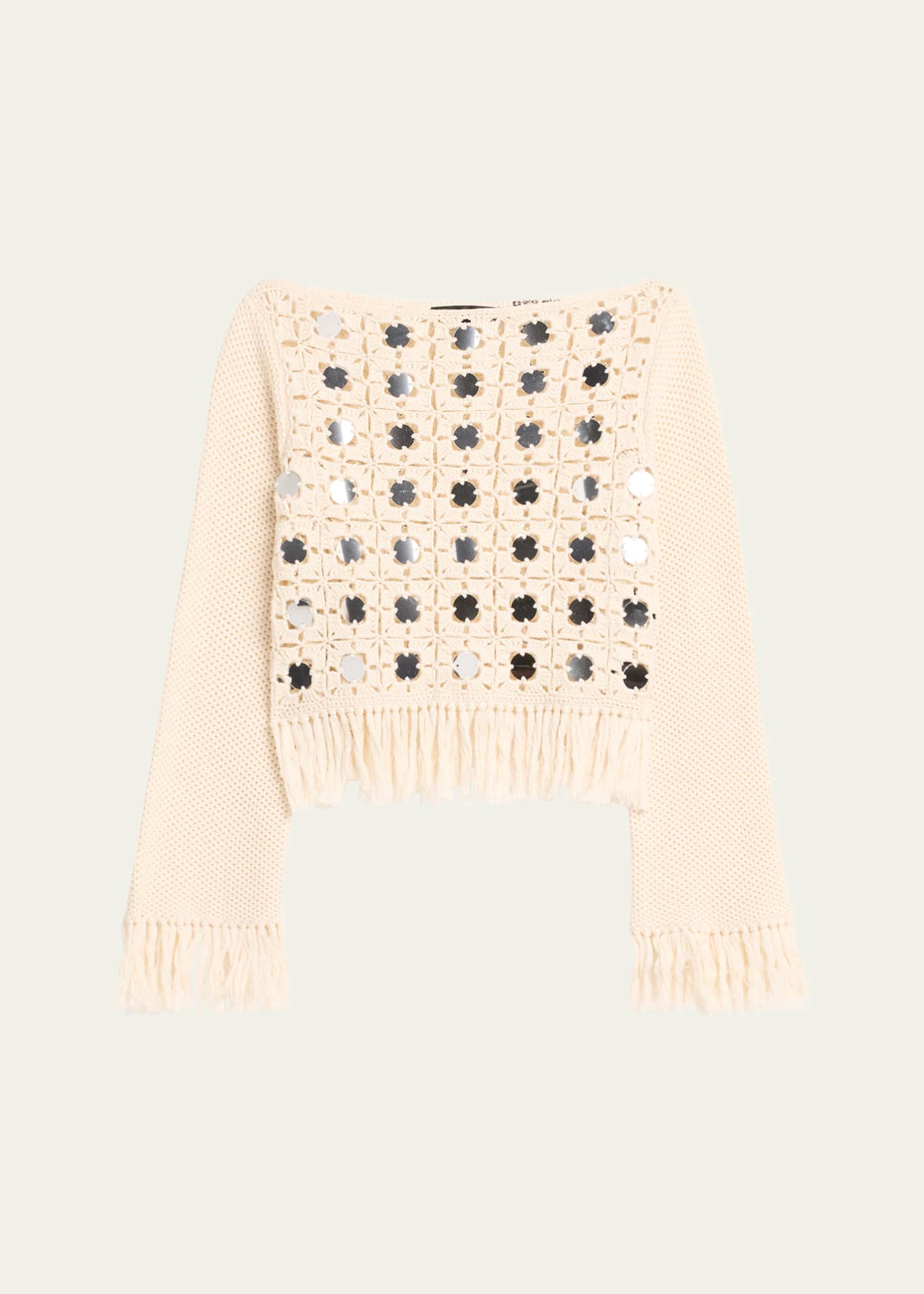 Toccin Camilla Mirror Long-Sleeve Fringe Top Image 1 of 5