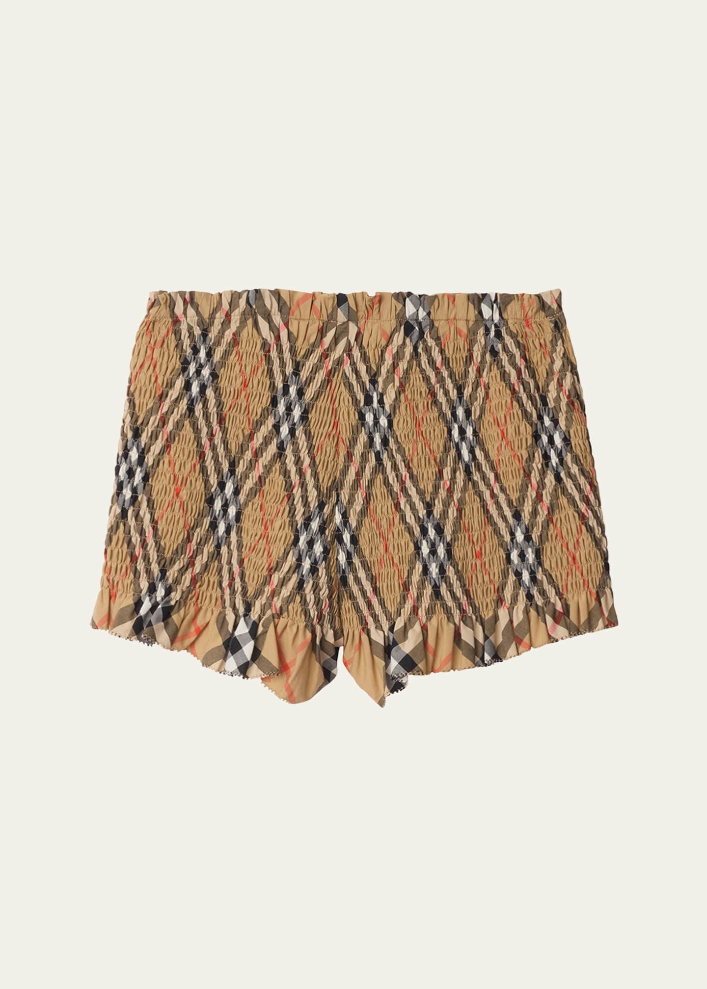 Burberry Girl's Remy Smocked Check Shorts, Size 3-14 Image 2 of 2