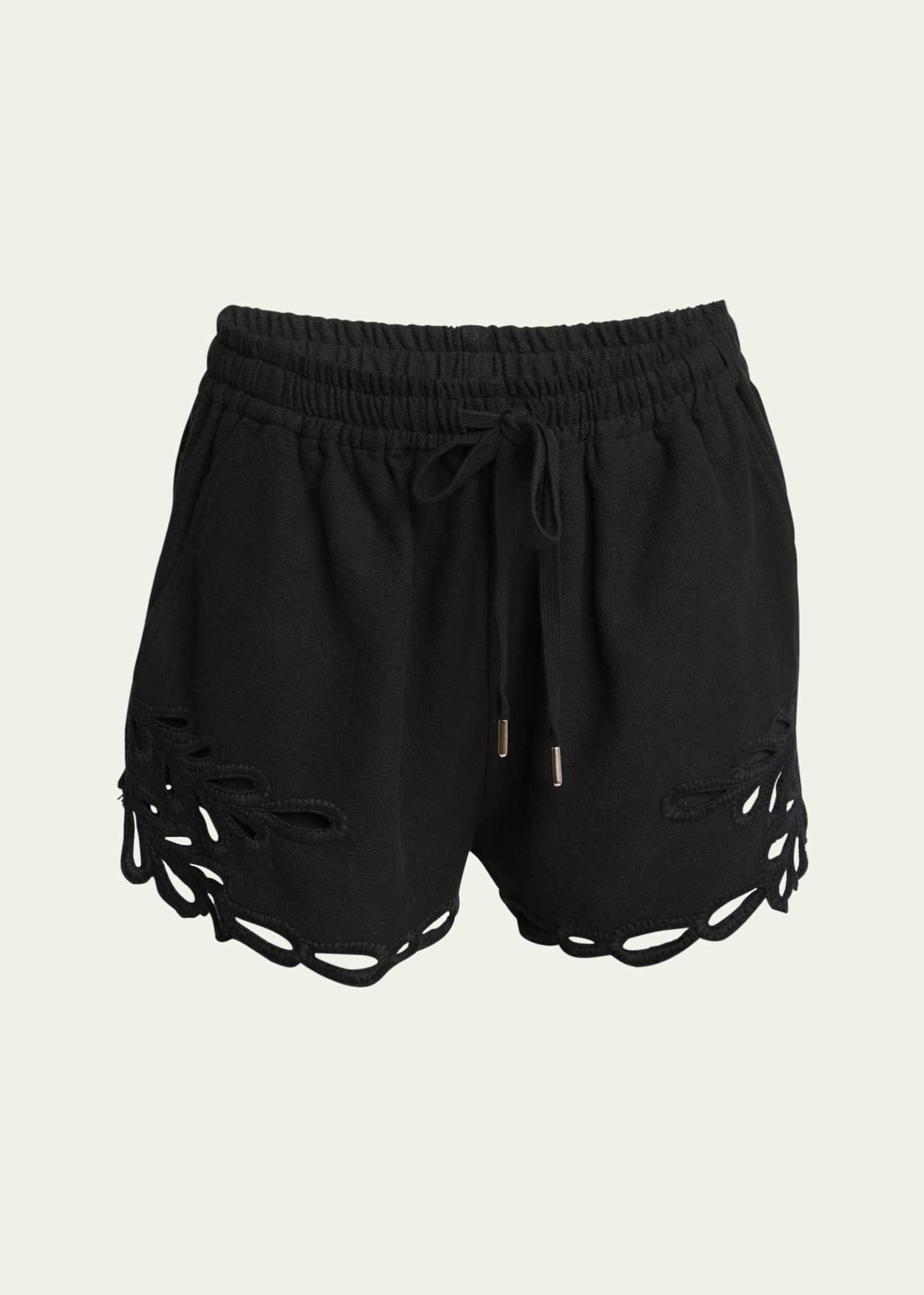 Etoile Isabel Marant Safa Embroidered Drawstring Shorts Image 1 of 5