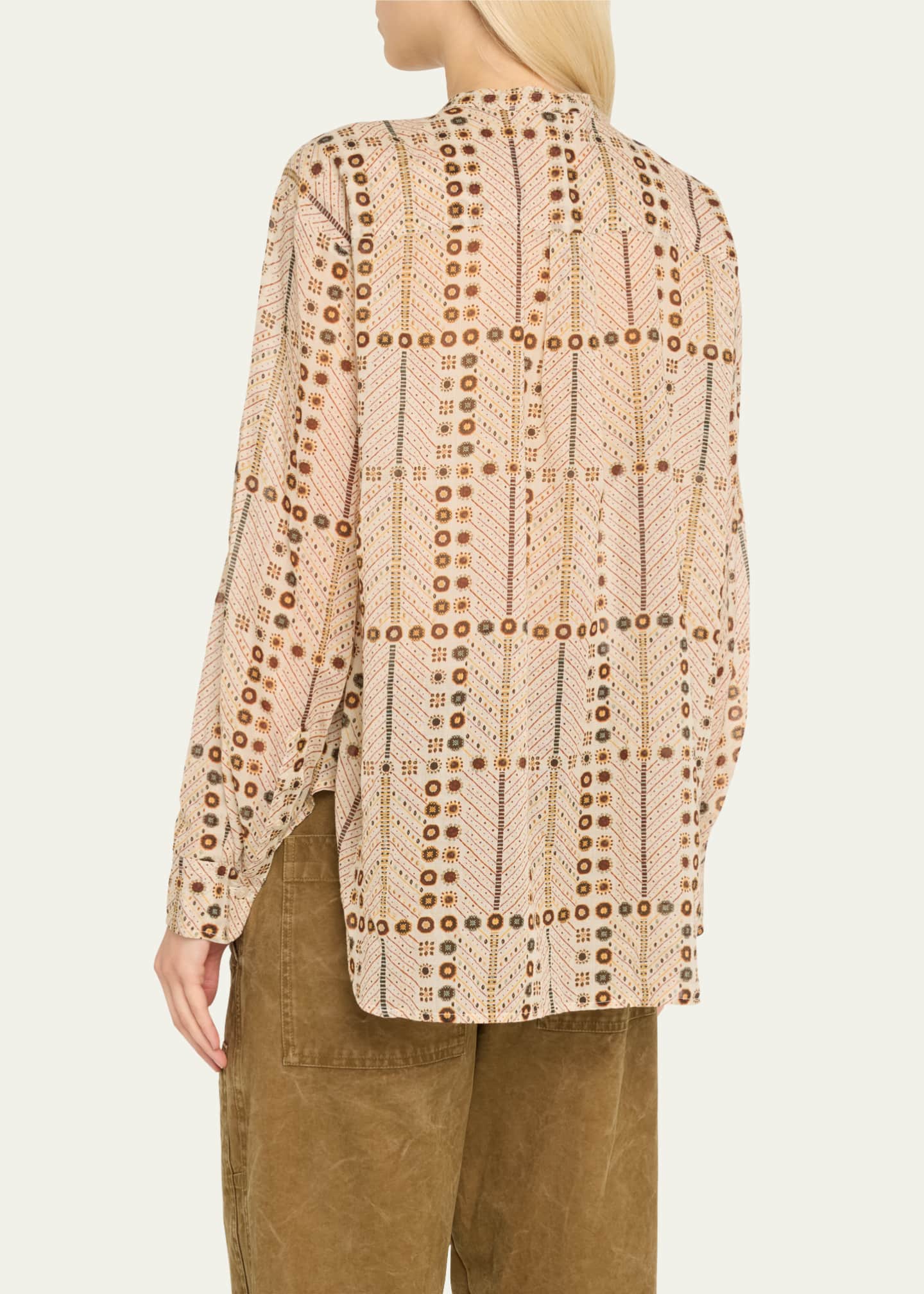 Etoile Isabel Marant Mexika Printed Long-Sleeve Blouse Image 3 of 5