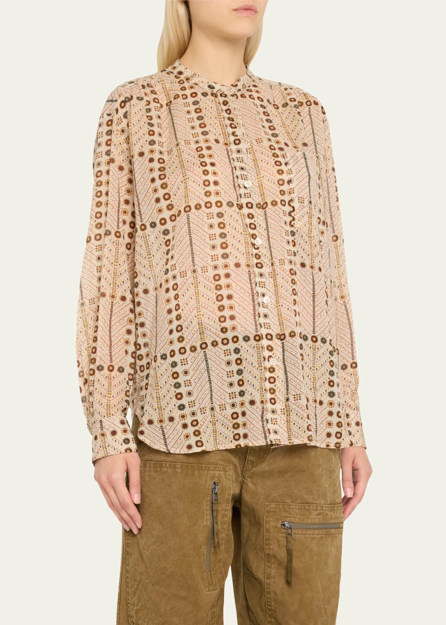 Etoile Isabel Marant Mexika Printed Long-Sleeve Blouse Image 4 of 5