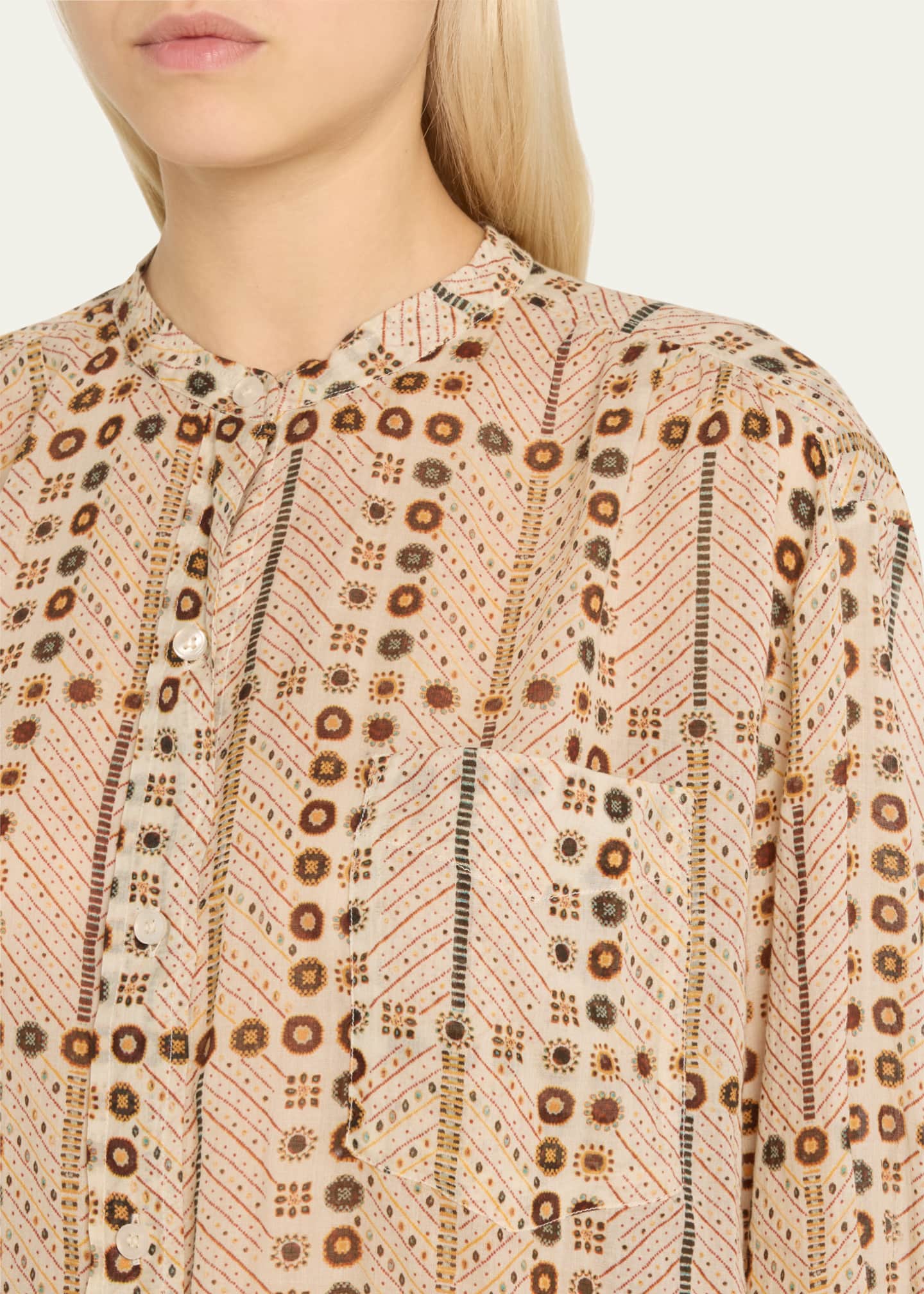Etoile Isabel Marant Mexika Printed Long-Sleeve Blouse Image 5 of 5