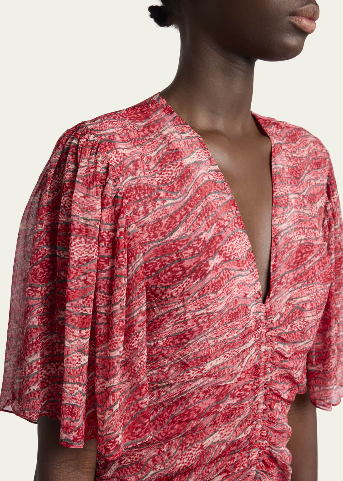 Etoile Isabel Marant Vivienne Printed Short-Sleeve Dress Image 5 of 5